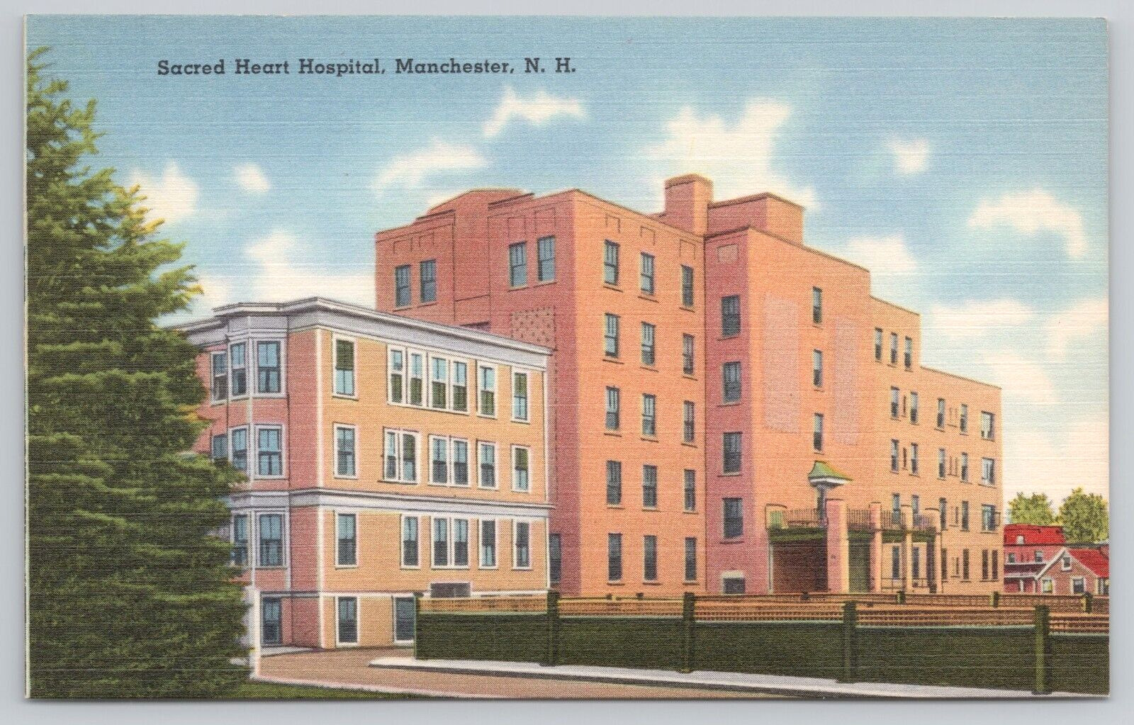 Postcard Sacred Heart Hospital Manchester NH New Hampshire Queen City Linen