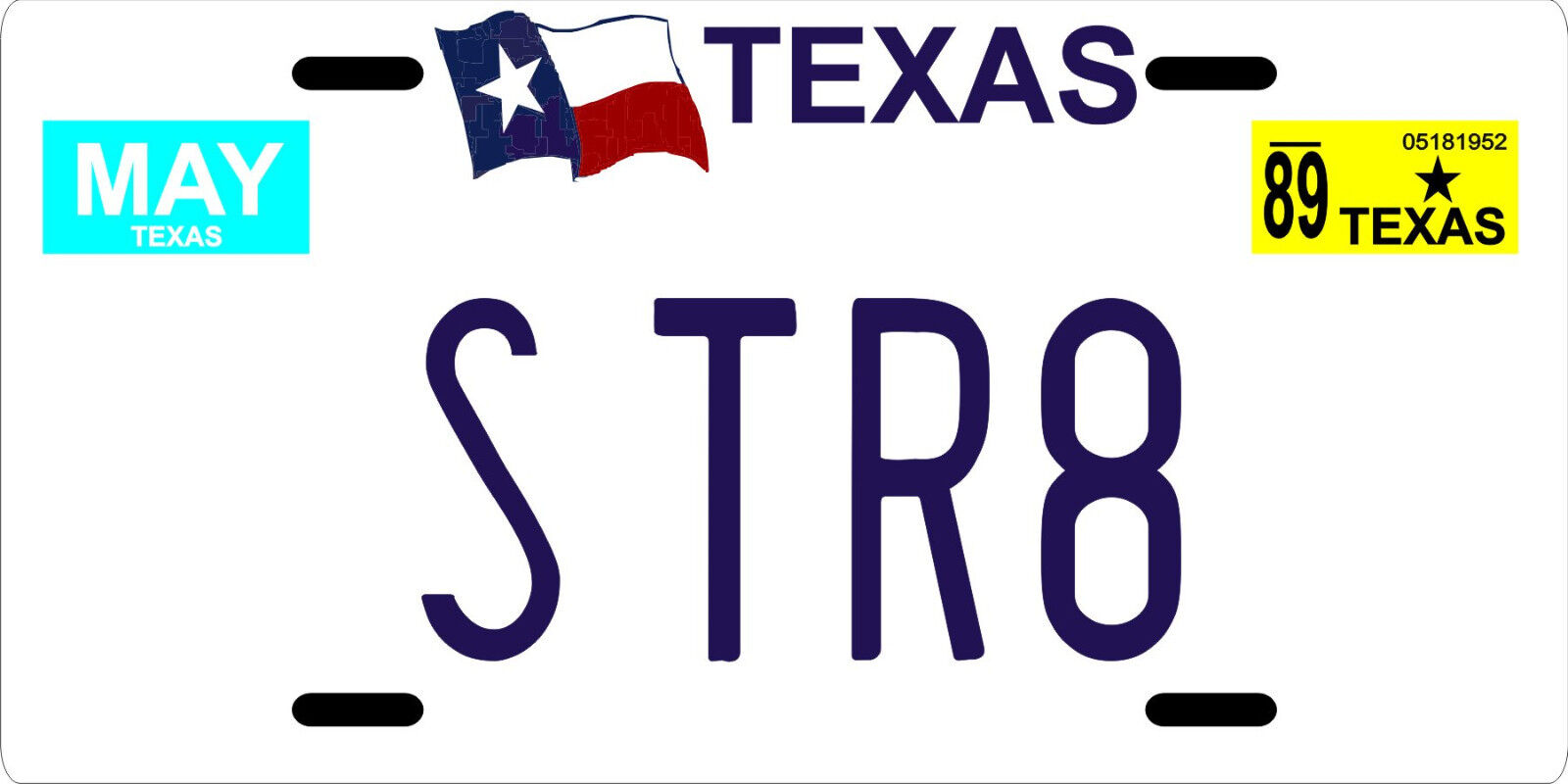 George Strait country music legend 1980's Texas License plate