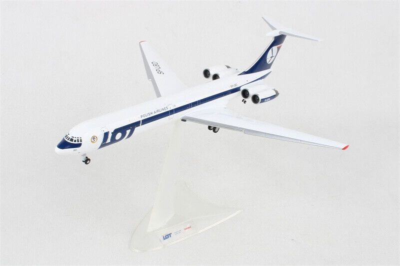 for Herpa Ilyushin IL-62M LOT Polish Airlines SP-LBD 1/200 Aircraft Pre-built