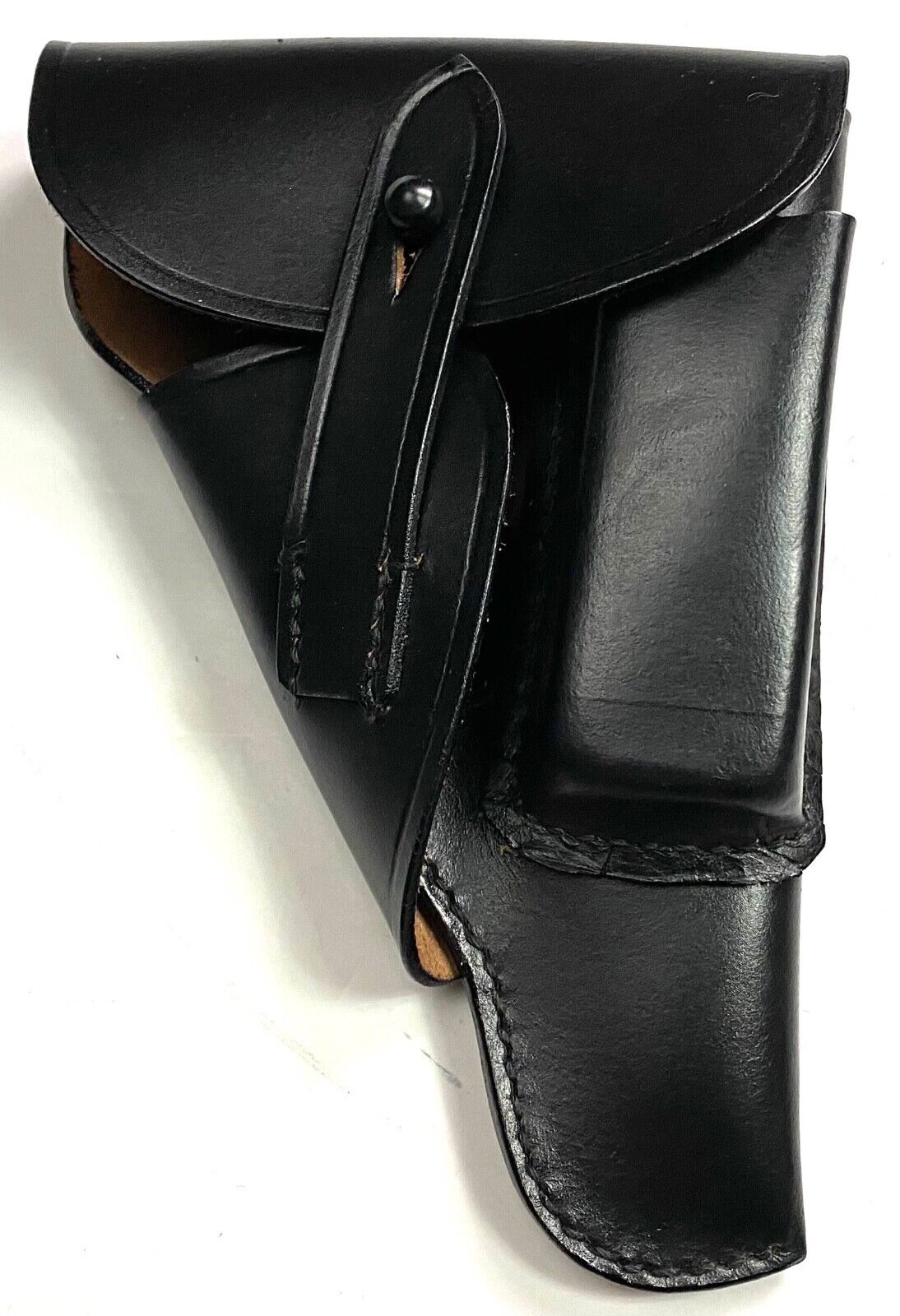 WWII GERMAN 7.65 WALTHER PP LEATHER PISTOL HOLSTER-BLACK LEATHER