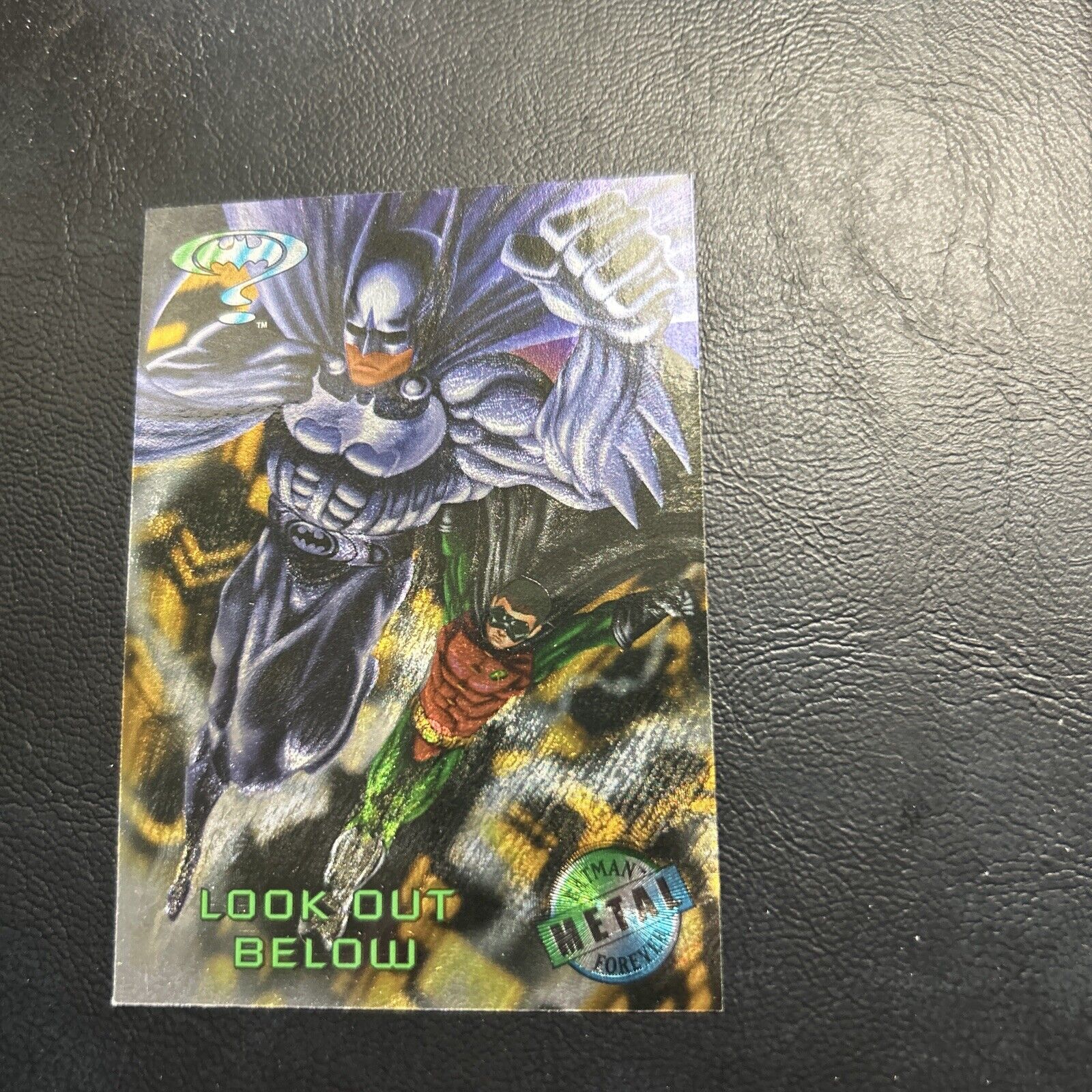 B30s Batman Forever 1995 Dc Comics Fleer Metal #99 Look Out Below Robin