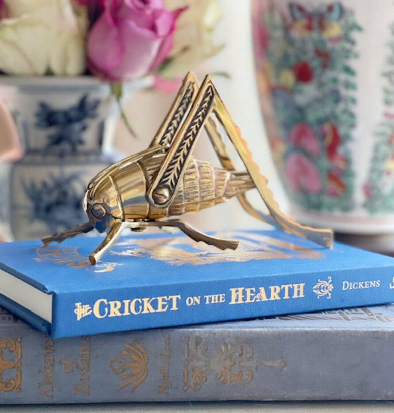Brass Cricket (Large): Charles Dickens Cricket on the Hearth