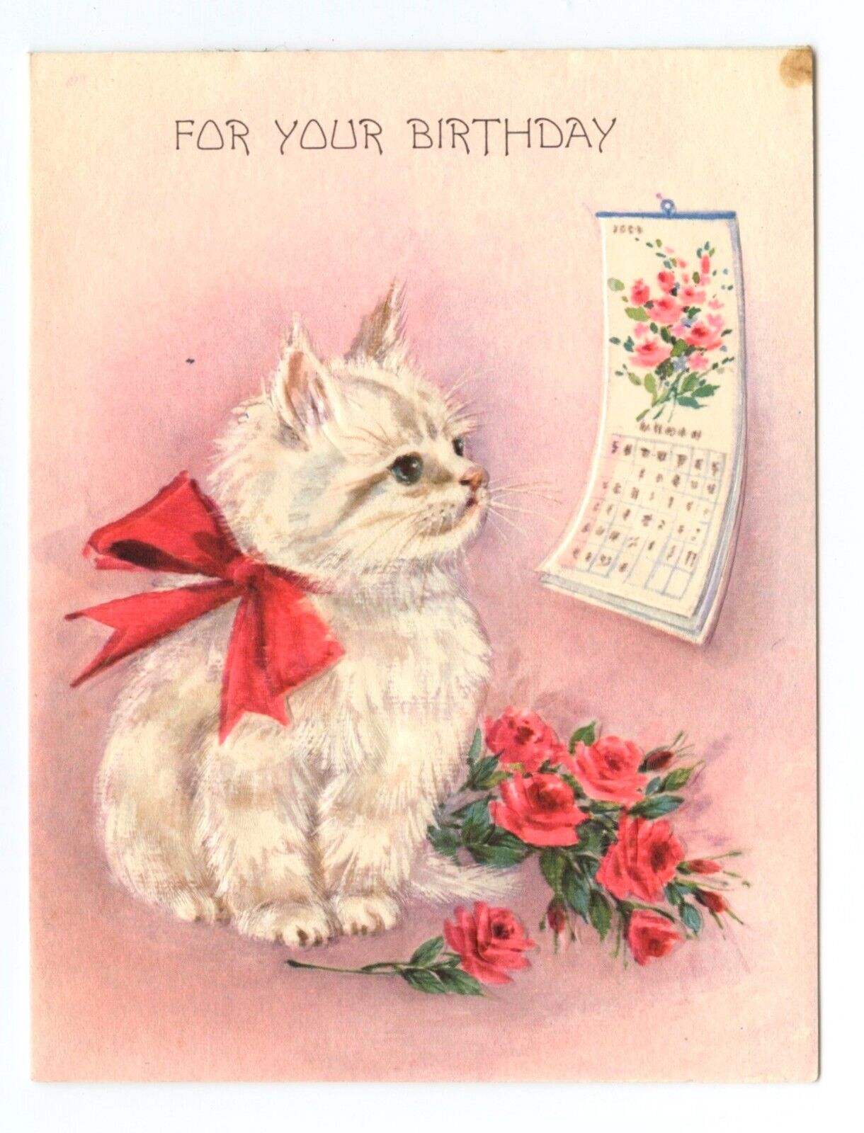 Cute Cat / Kitten Vintage Hallmark Birthday Greeting Card