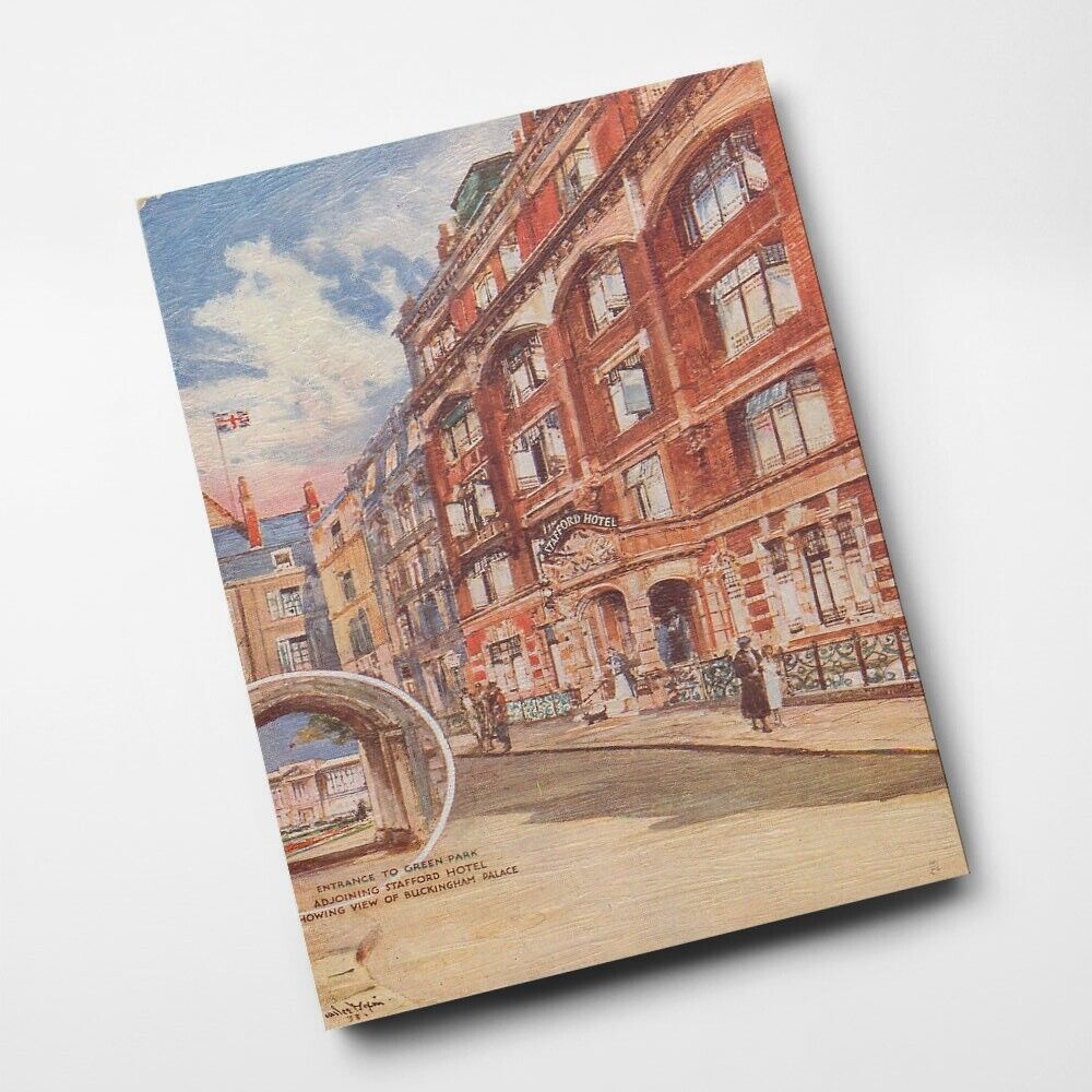 A6 PRINT - Vintage London - Entrance to Green Park Adjoining Stafford Hotel