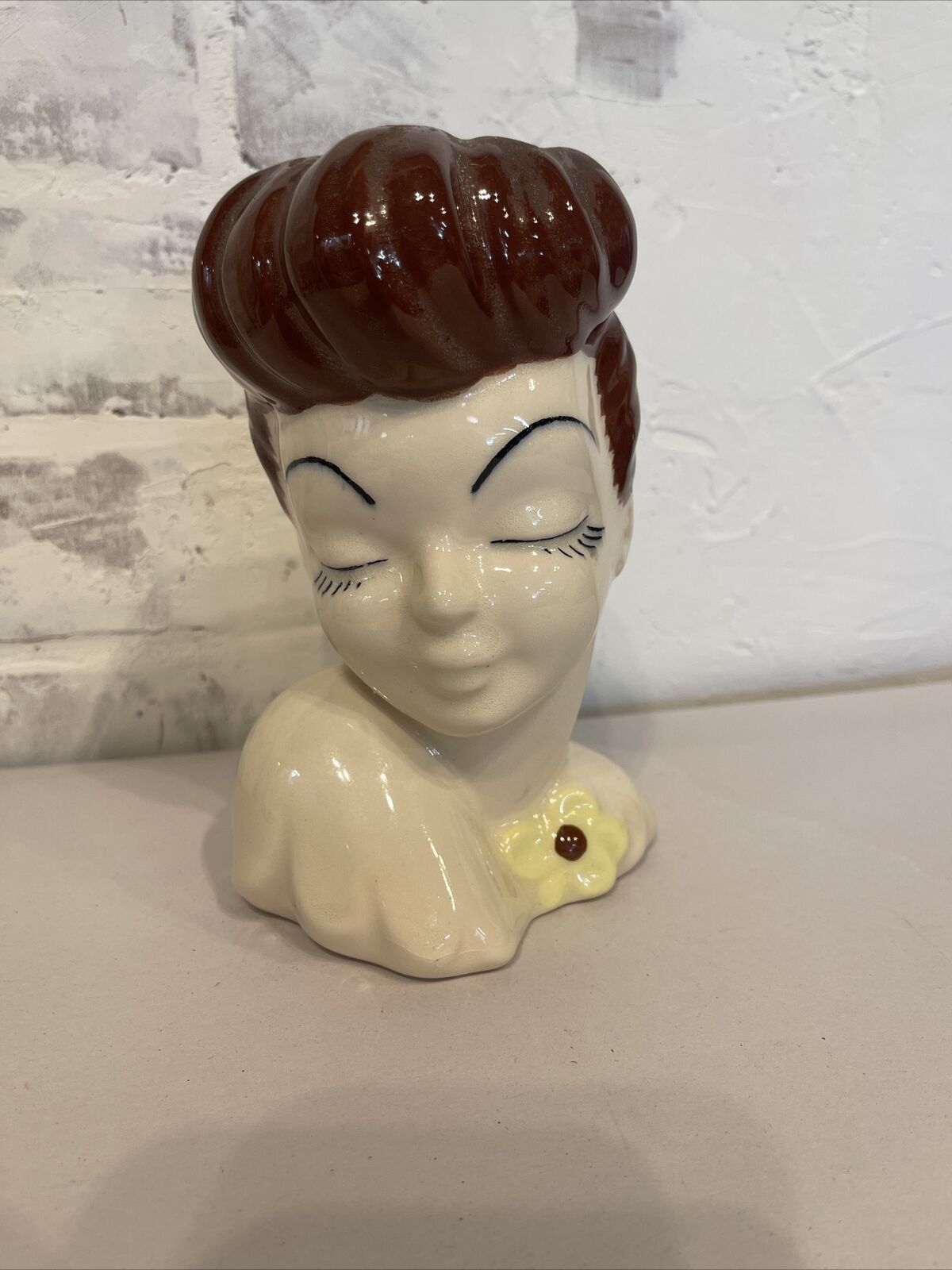 Vintage 1940’s Ceramic Lady Head Vase/Planter