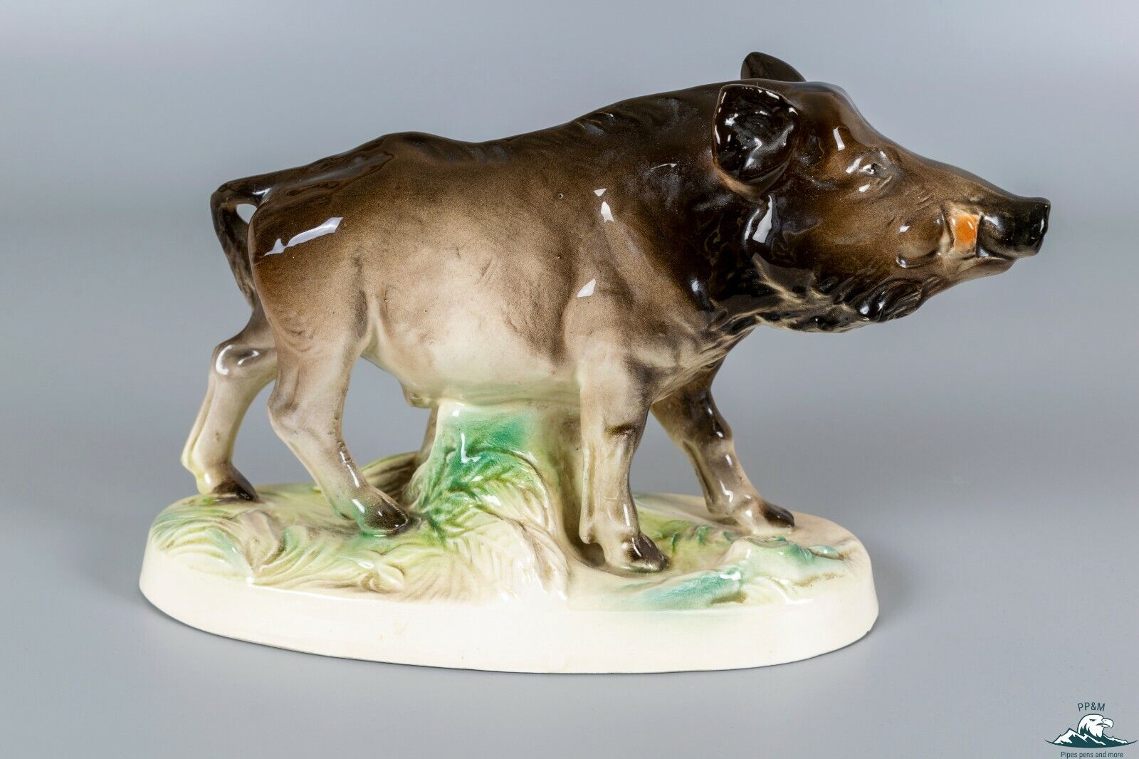 (1958-1990) Hertwig & Co Katzhutte Porcelain Wild Boar Figurine