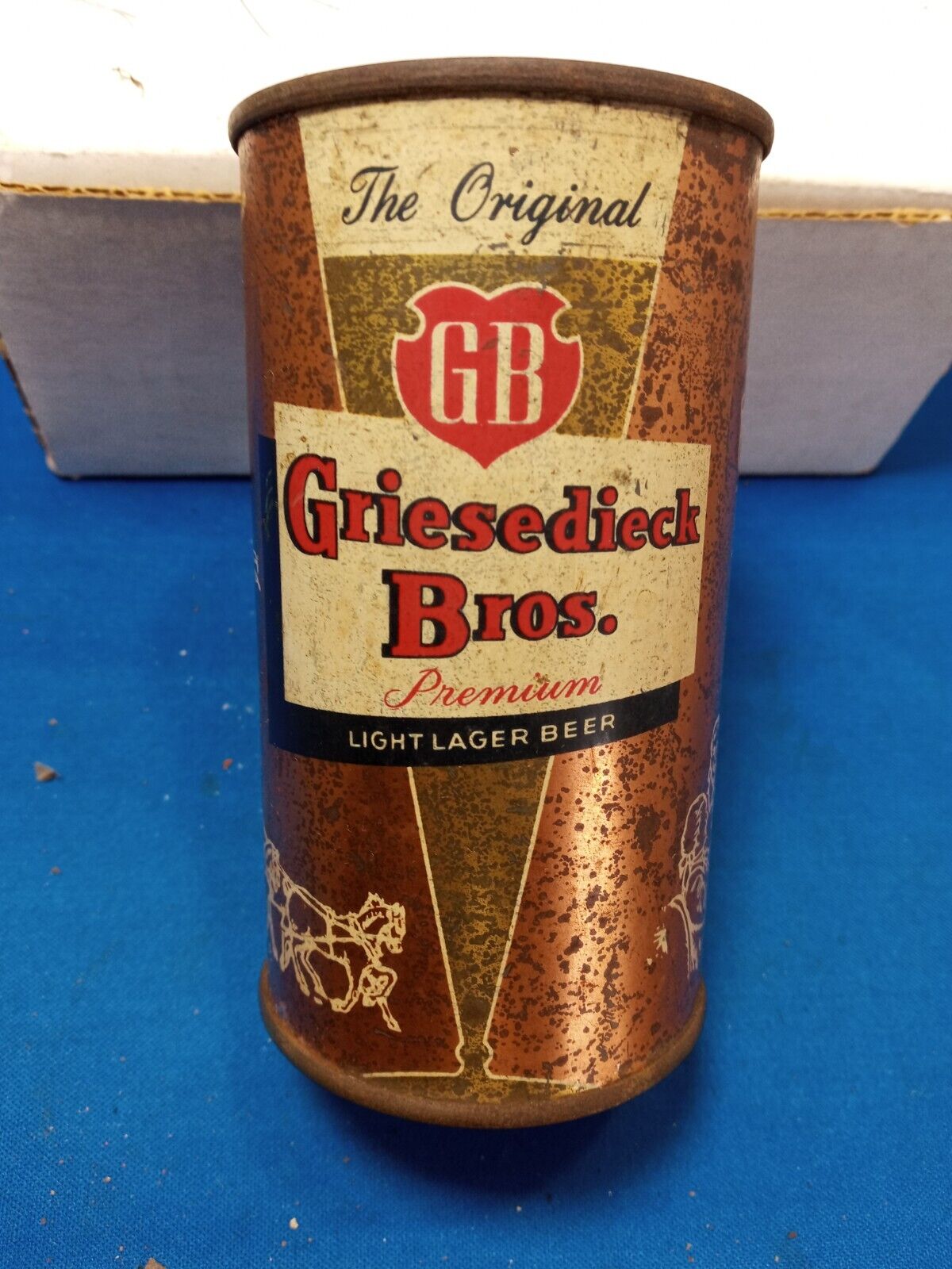 Griesedieck Gold western outdoor flat top beer can ,   GB   EMPTY