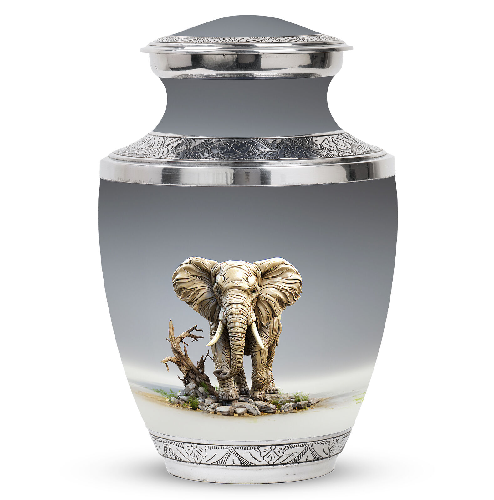 Urns For Ashes For Mom Elephant Covered In Mud (10 Inch) Large Urn