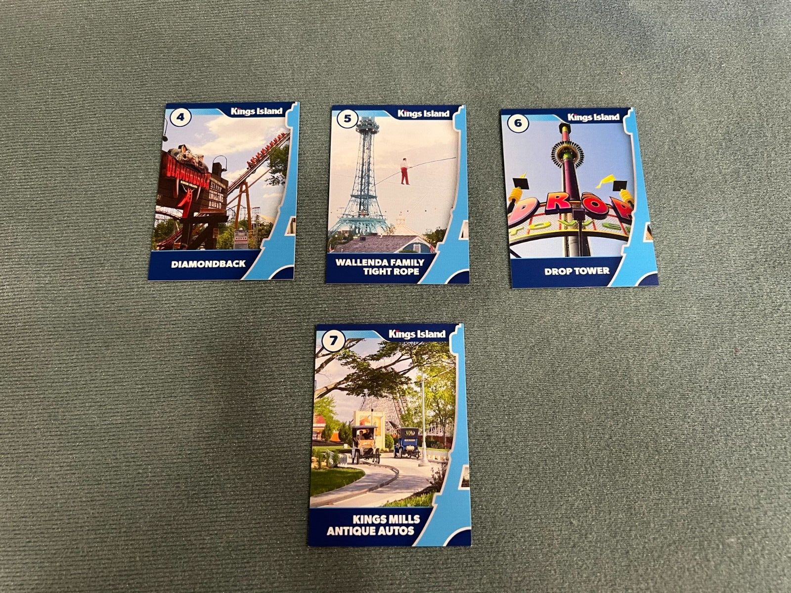 Kings Island 2024 Opening Day Ride Anniversary Trading Cards #4-7