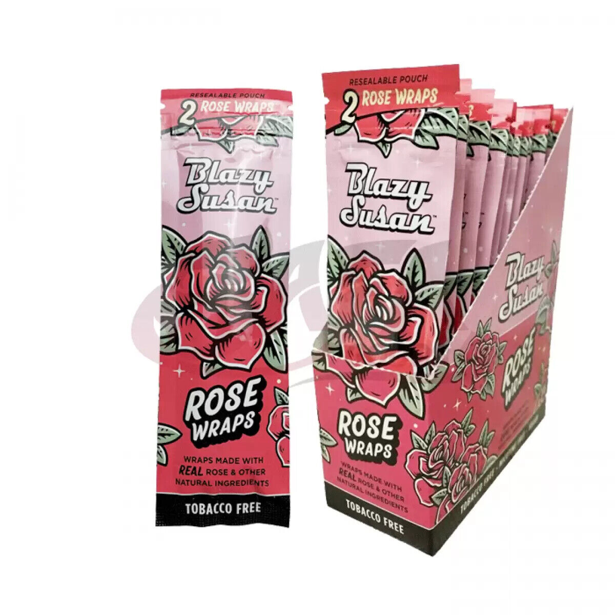 Authentic Blazy Susan Rose Pre-Rolls Wraps  5 Packs Made with Real Rose