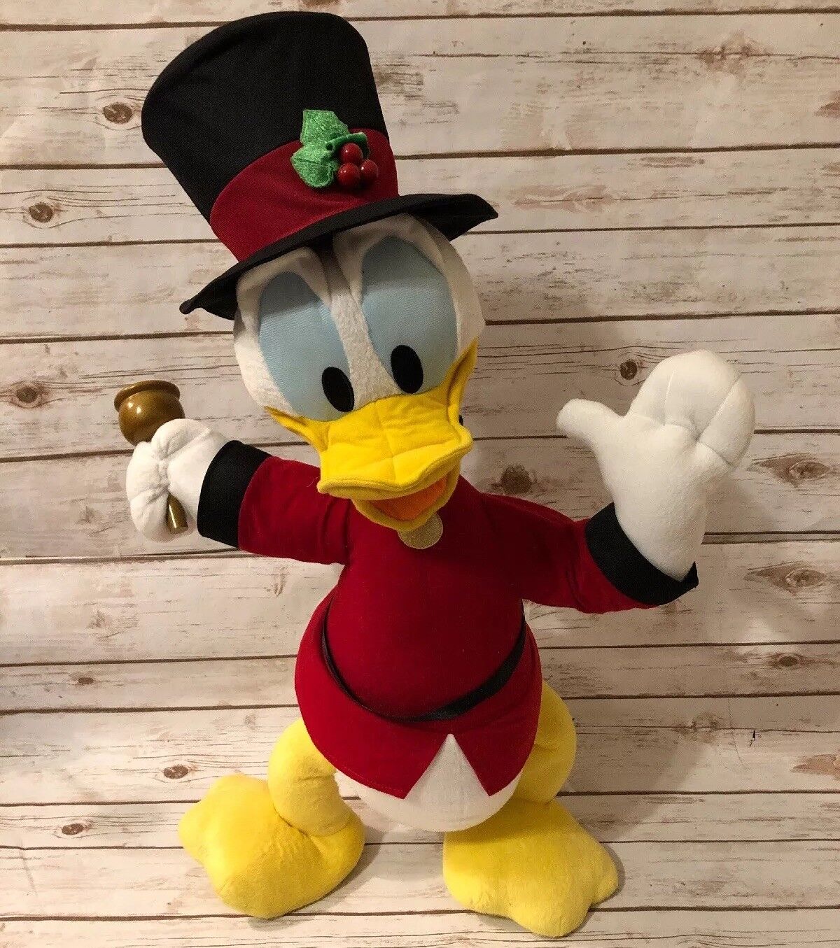 LARGE Disney Christmas Donald Duck Gemmy Bell RARE 26\