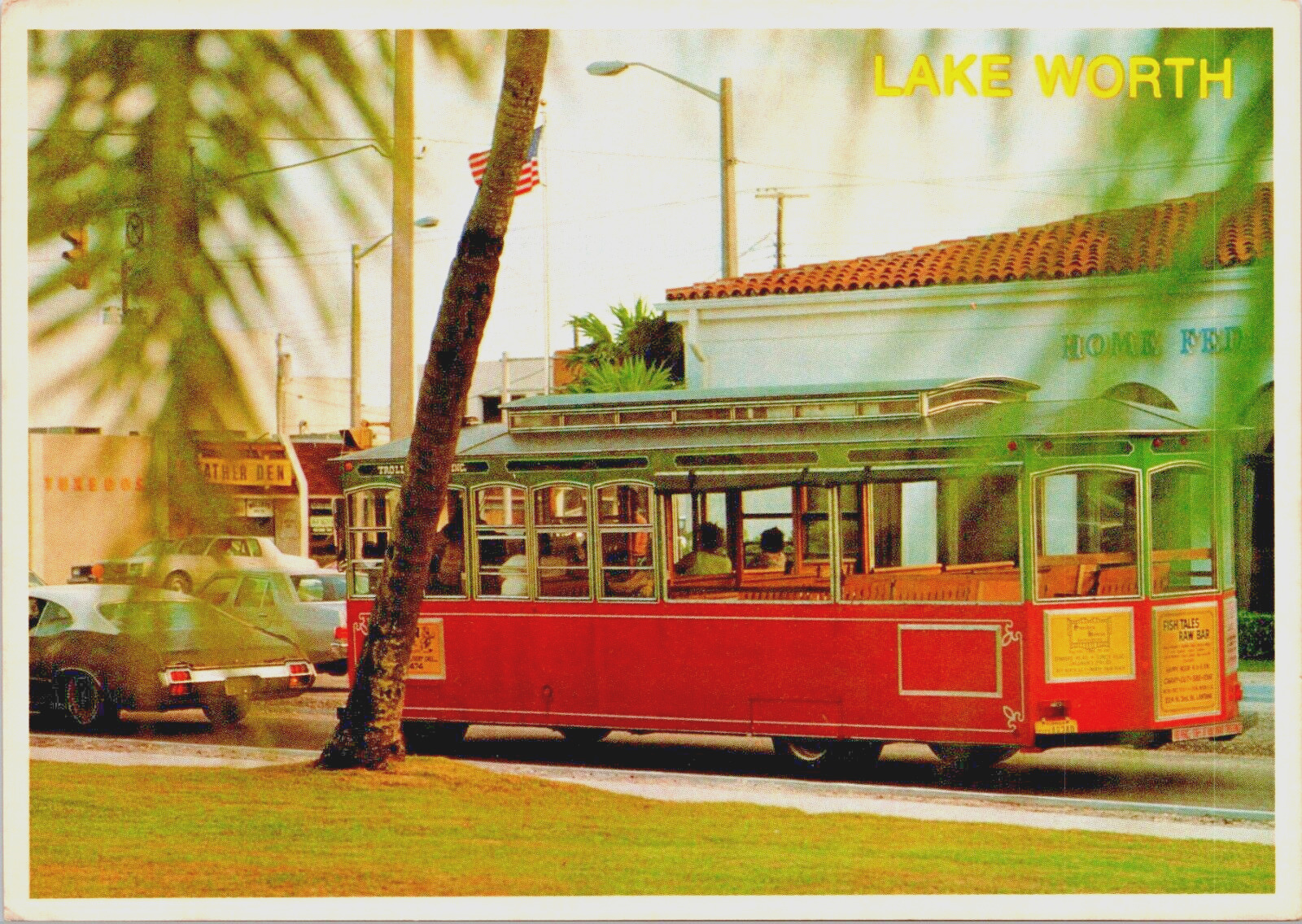 Palm Beach County Lake Worth Florida Bus Trolley 6x4 Postcard CP328