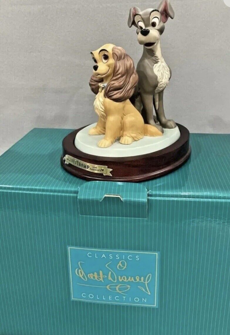 WDCC Lady and the Tramp    “Opposites Attract” Statue w/Base, Box & COA