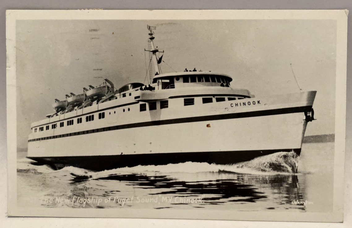 RPPC The New Flagship of Puget Sound M.V. Chinook Vintage Photo Postcard