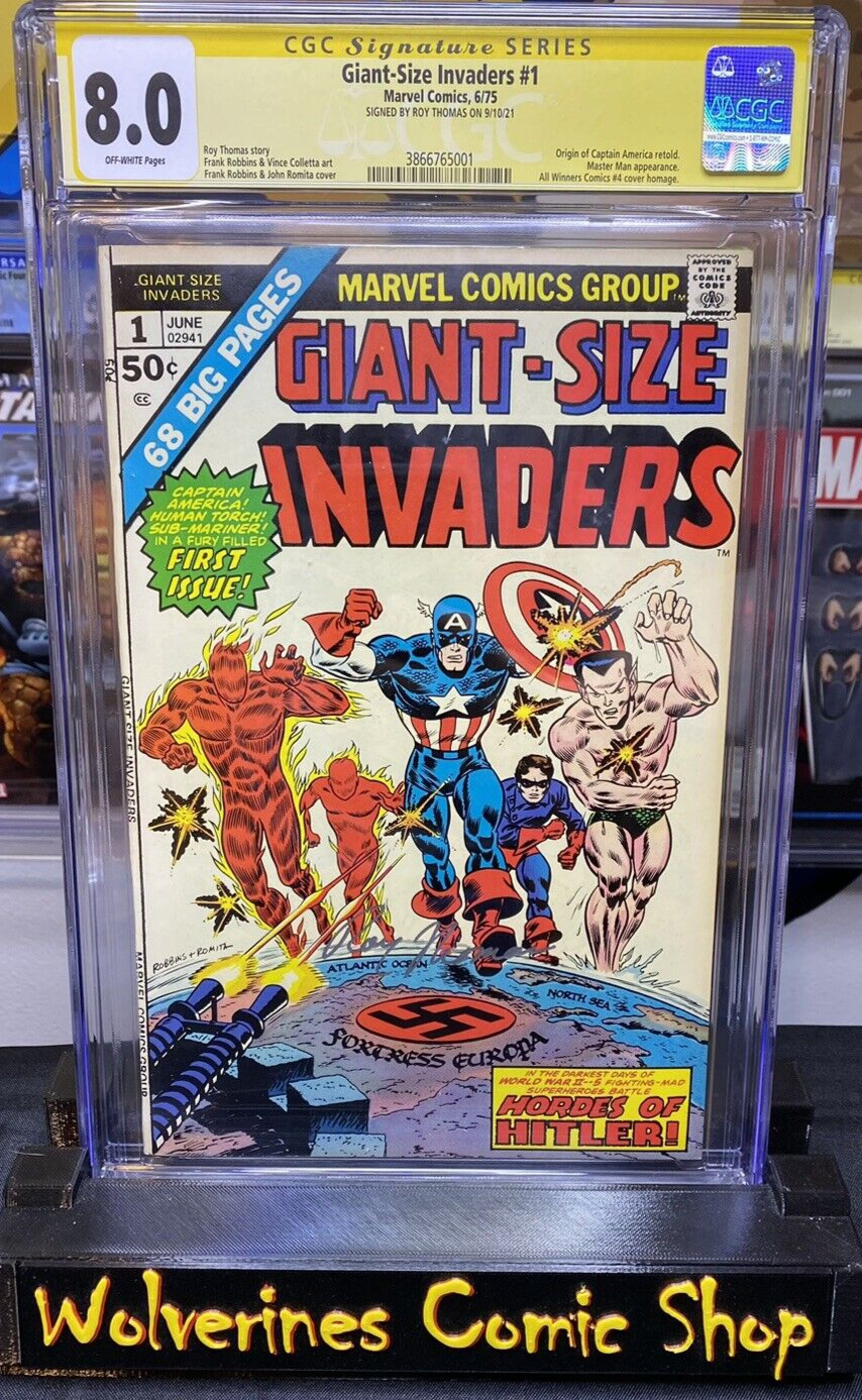 Giant-Size Invaders #1 CGC 8.0 Signed Roy Thomas | All Winners Cover Homage 1975