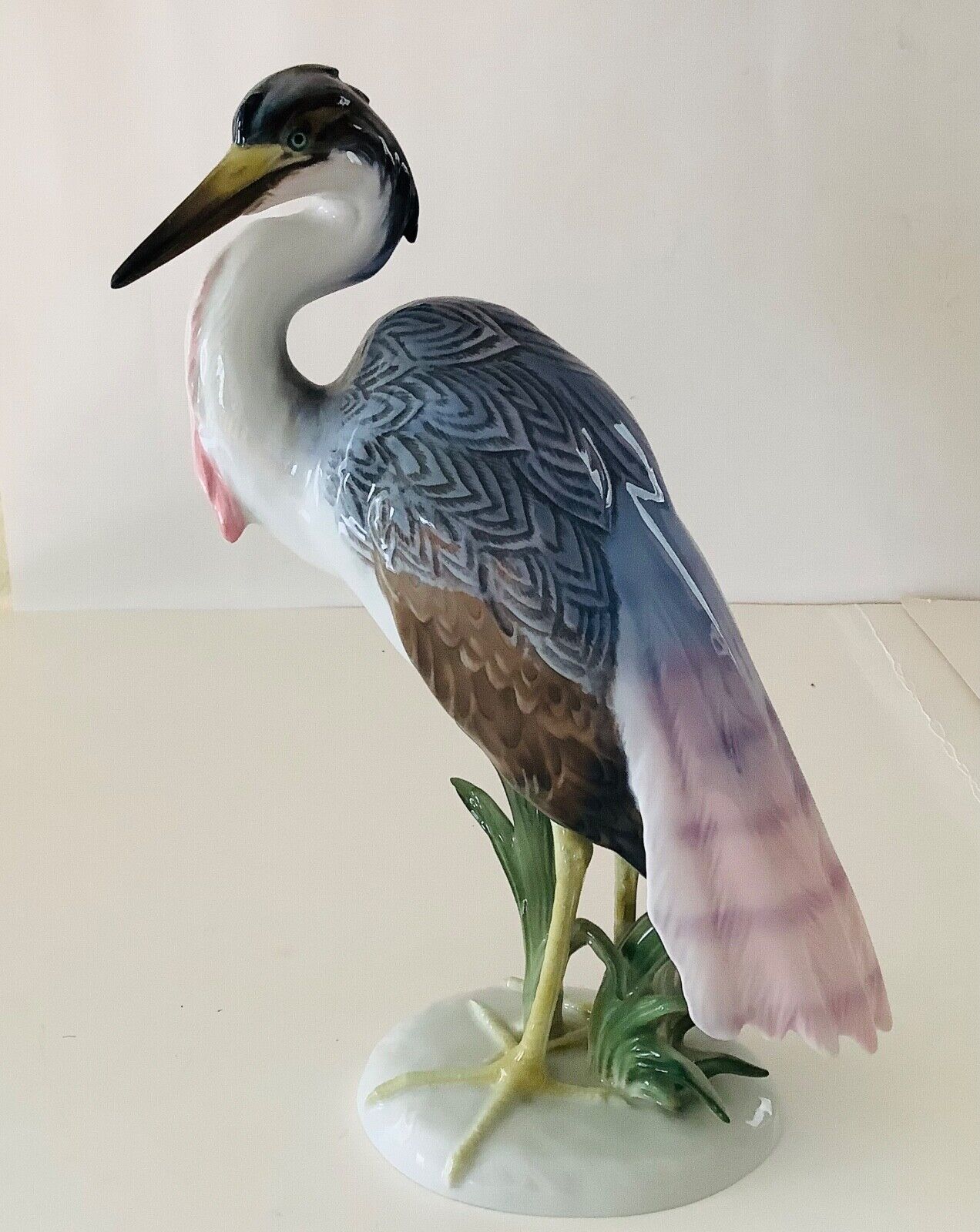 Rosenthal Classic Rose Collection Porcelain Blue Heron Bird Coastal REPAIRED