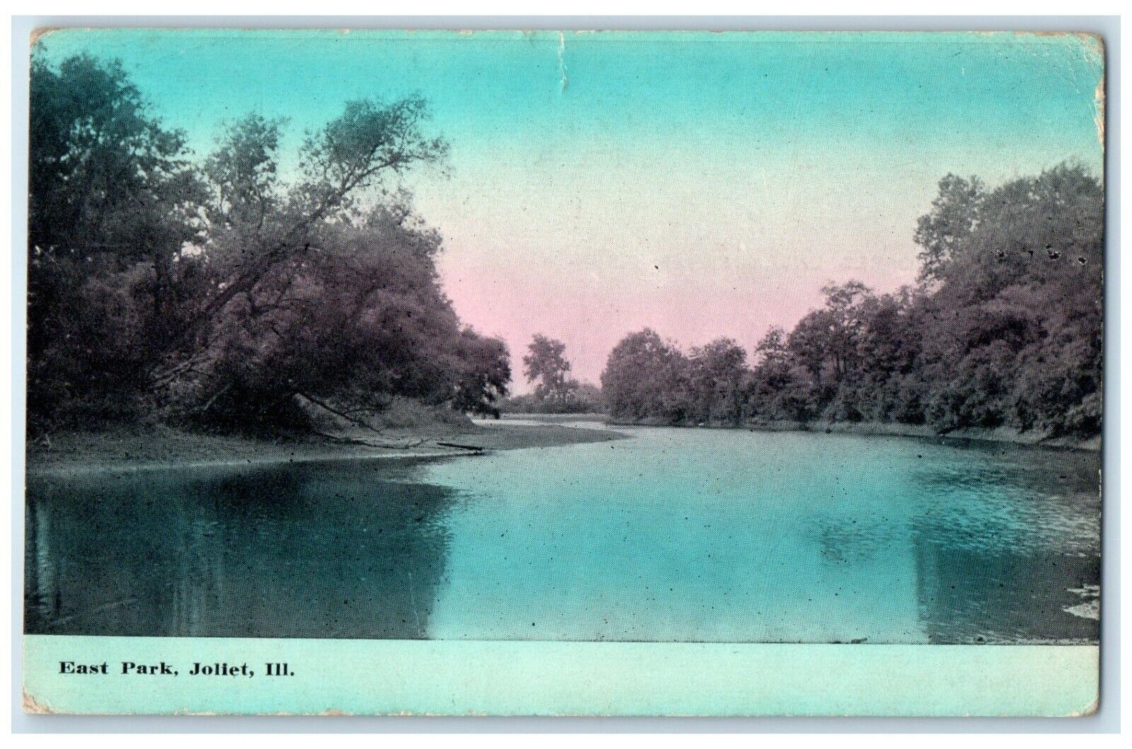 c1910's A View Of East Park Joliet New Lenox Illinois IL Posted Antique Postcard