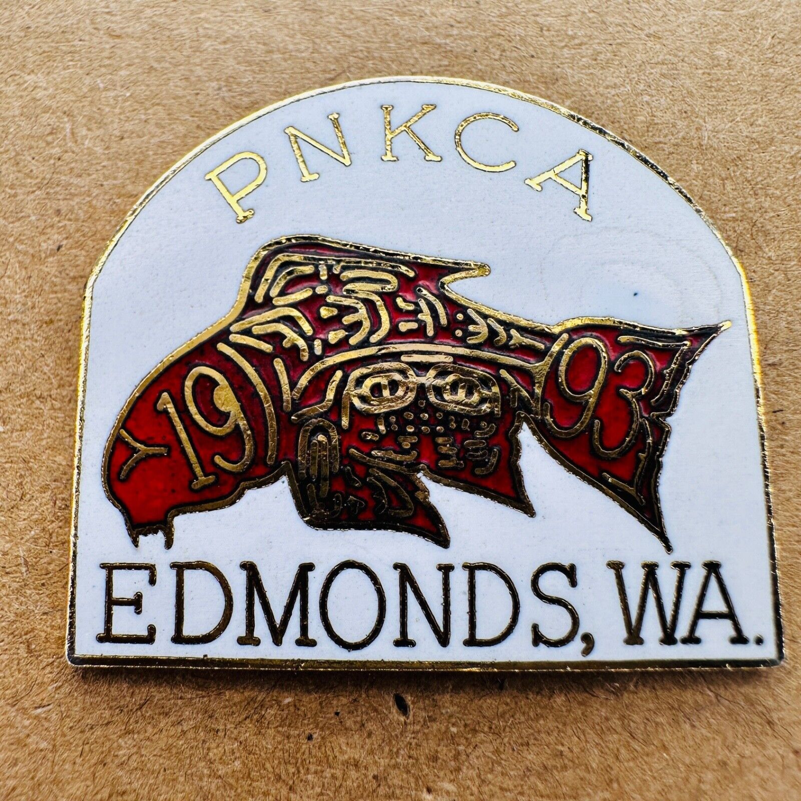 Edmonds Washington PNKCA 1993 Fish Enamel Lapel Hat Pin BV