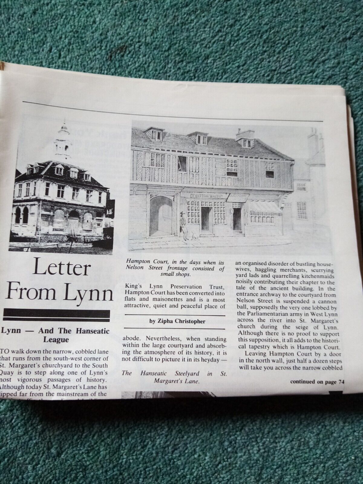 Sa10c  Ephemera 1981 article King\'s Lynn and the hanseatic league 