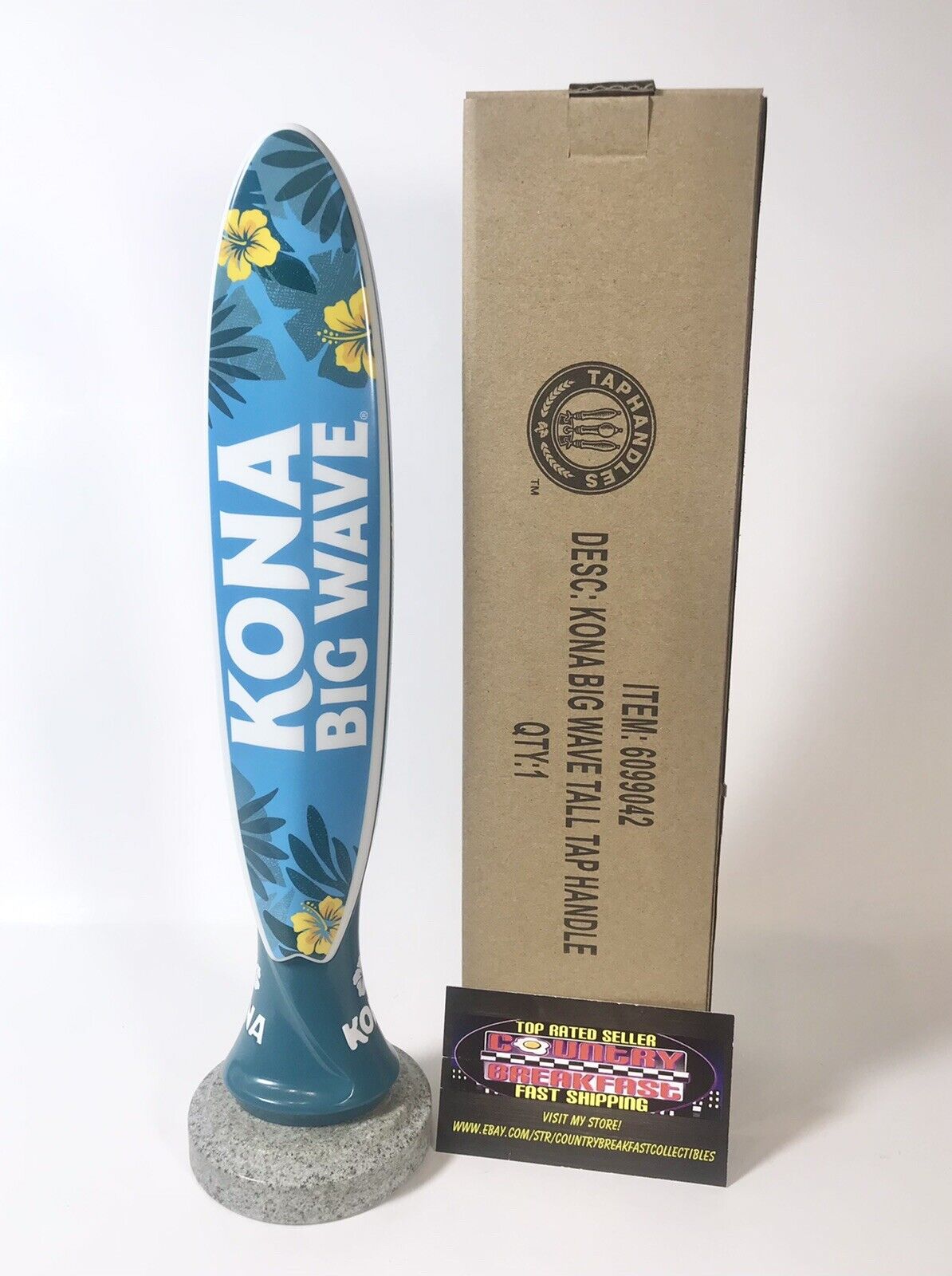 Kona Big Wave Golden Ale Surfboard Beer Tap Handle 11” Tall - Brand New In Box