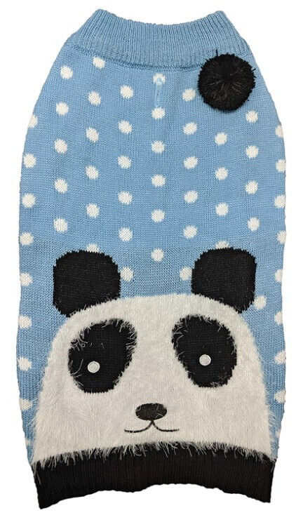 Fashion Pet Panda Dog Sweater Blue, XX-Small