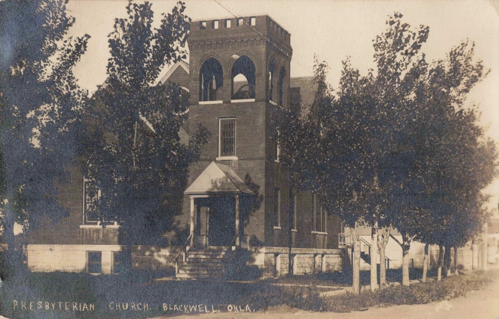 Presbyterian Church Blackwell Oklahoma OK 1909 Real Photo RPPC
