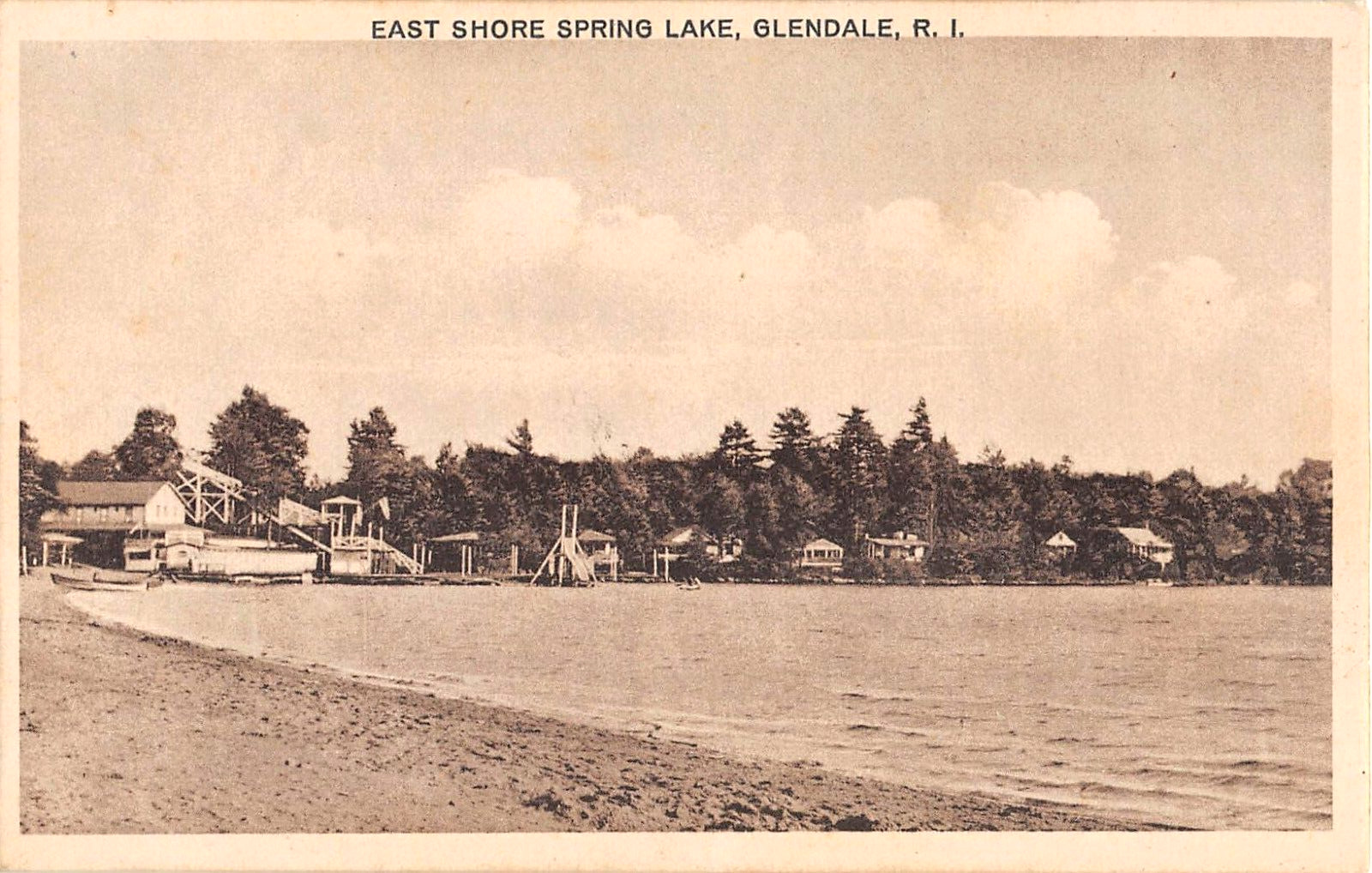 c.1920 Cottages East Shore Spring Lake Glendale RI post card