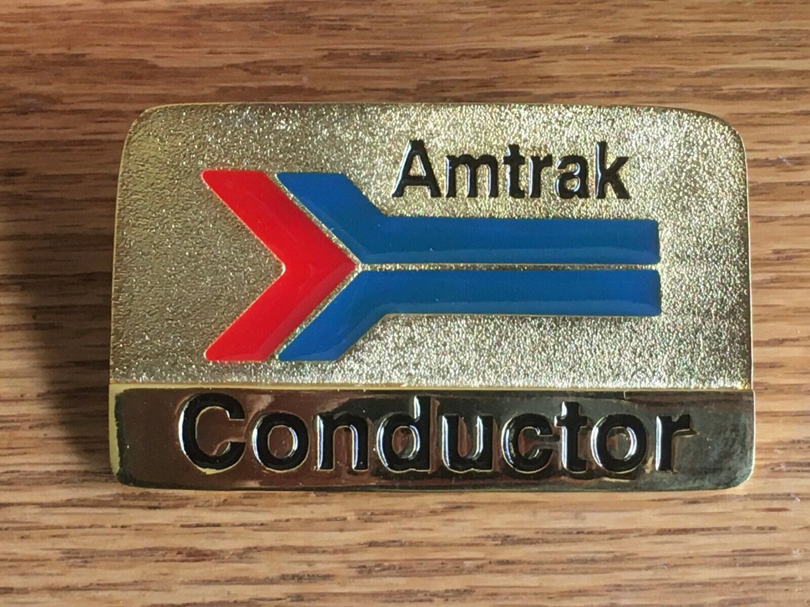 Amtrak Conductor Hat Cap Badge Plate Pin Railroad