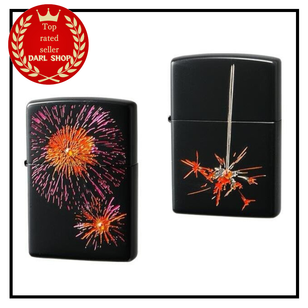 Zippo Oil Lighter Large Fireworks Black Electrodeposition painting New Gift