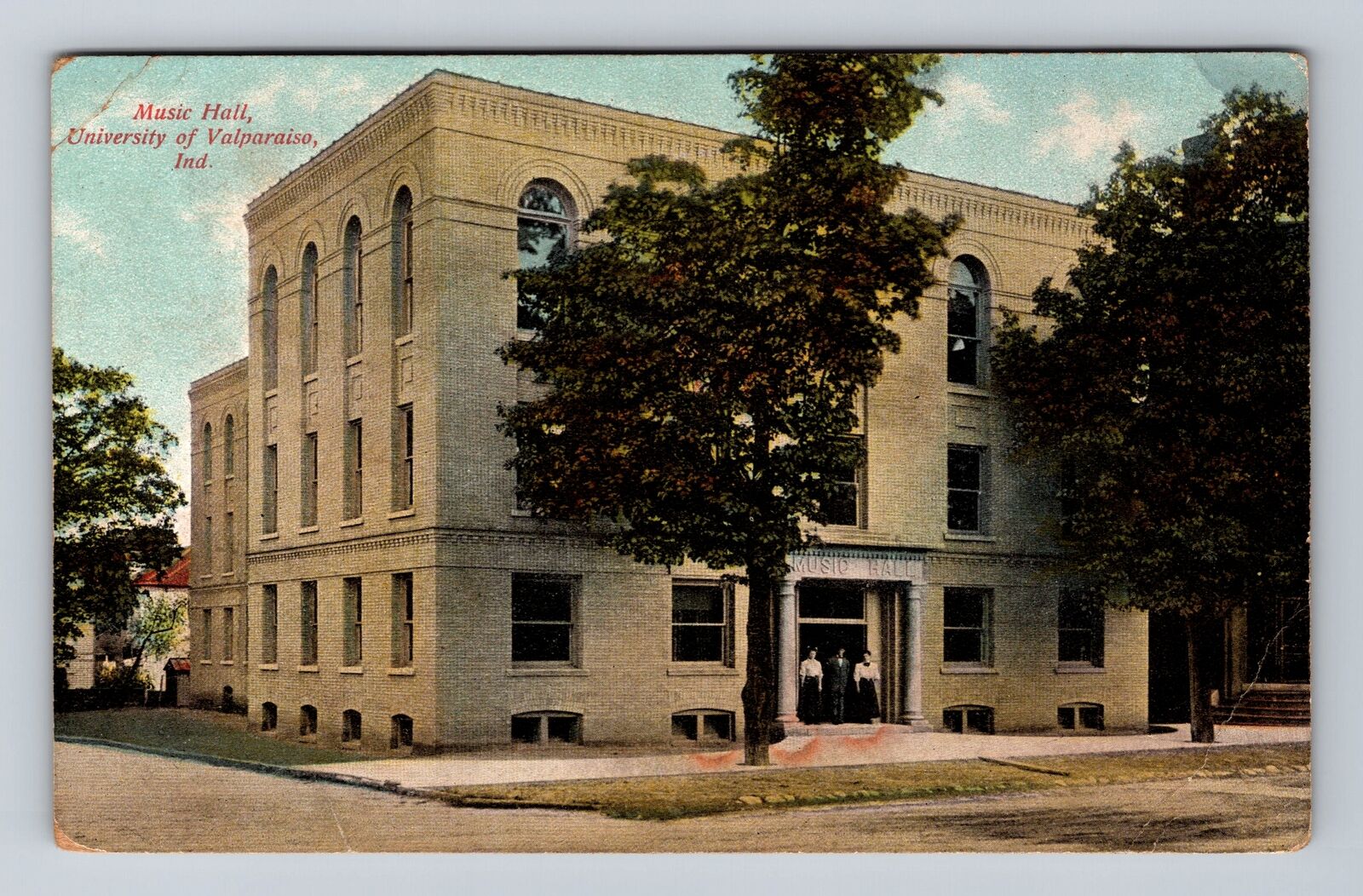 Valparaiso IN-Indiana, University Valparaiso Music Hall, Vintage Postcard