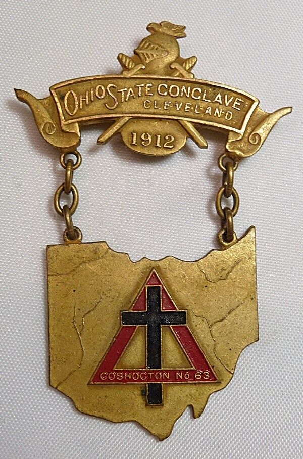 1912 KNIGHTS TEMPLAR OHIO STATE CONCLAVE CLEVELAND OHIO BADGE
