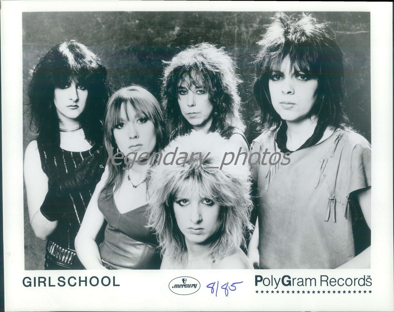 1980s Portrait of Rock Band Girlschool Original News Service Photo