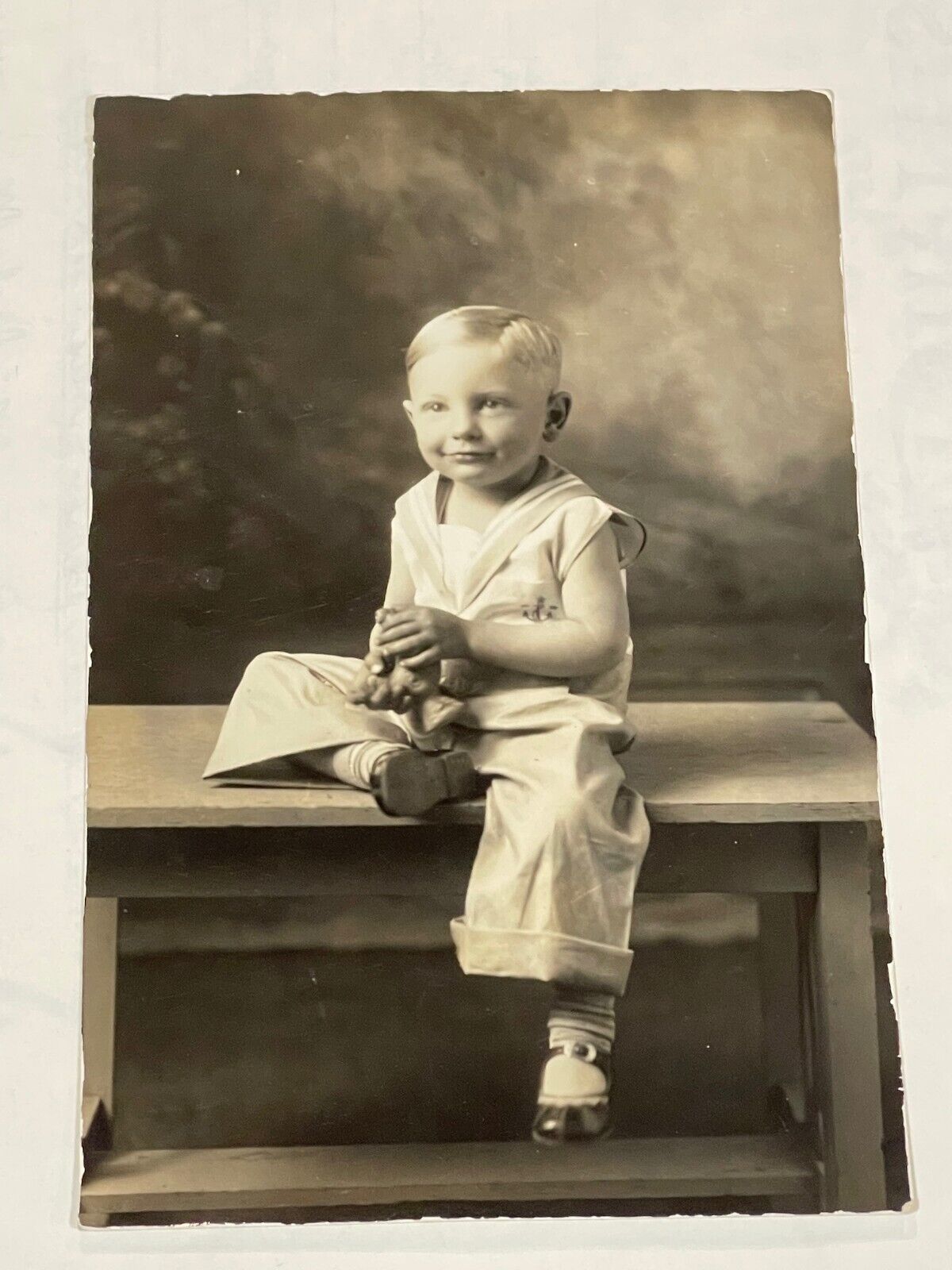 Collectible portrait postcard,  boy (2 years?) by Willis Studio, Sweetwater, TX