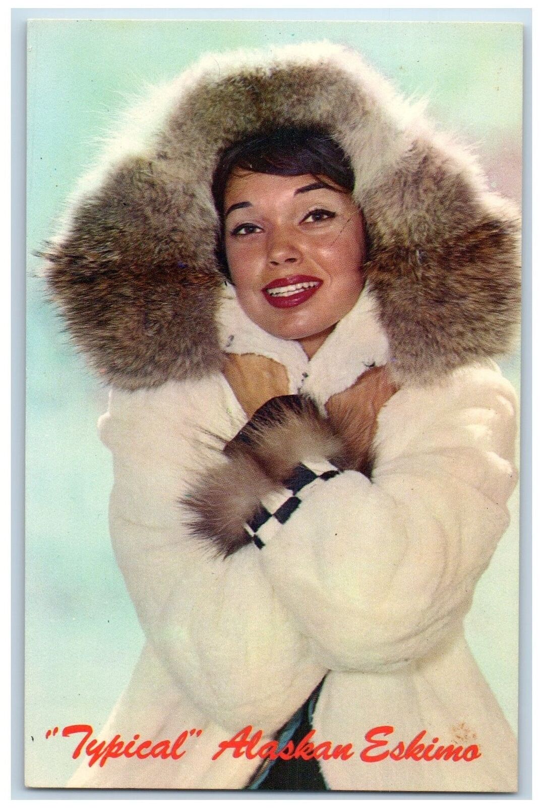 c1950\'s Typical Alaskan Eskimo Outfit Prevent Cold Climate Alaska AK Postcard
