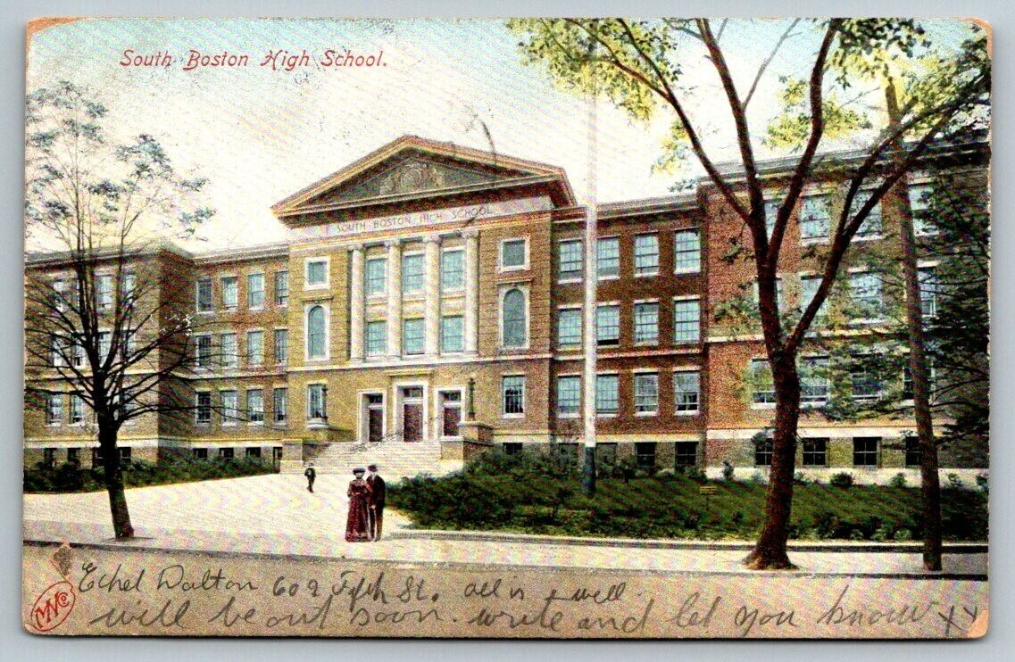 South  Boston High School  Massachusetts  Postcard