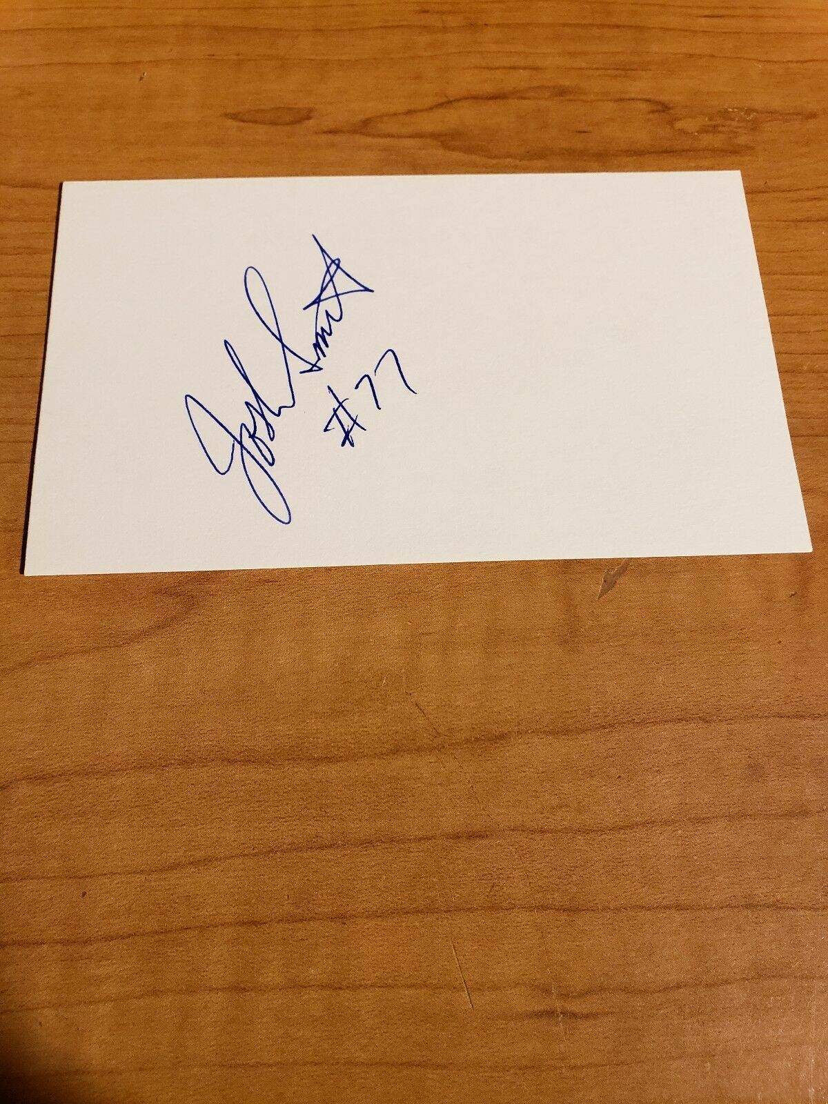 JOSH SMITH - FOOTBALL - AUTHENTIC AUTOGRAPH SIGNED INDEX CARD - A6827
