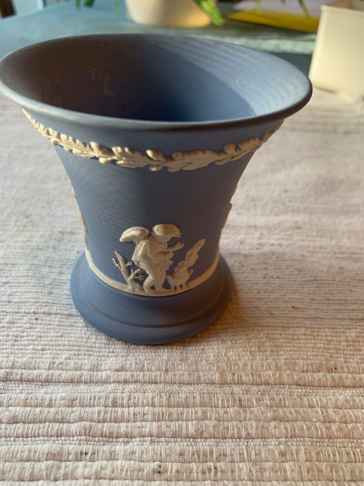 Wedgwood Blue Jasperware Vase 3 1/4 