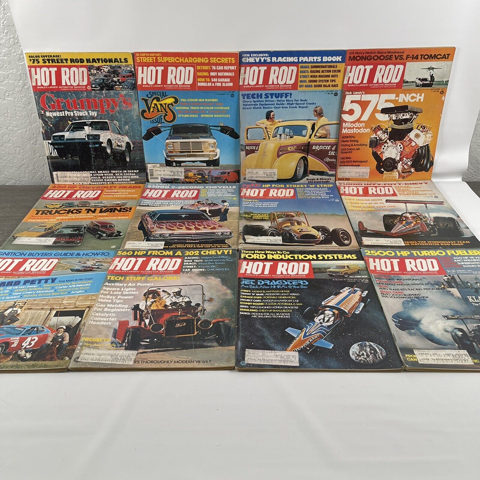 Vintage Hot Rod World's Largest Automotive Magazine Complete 12 Months Year 1975