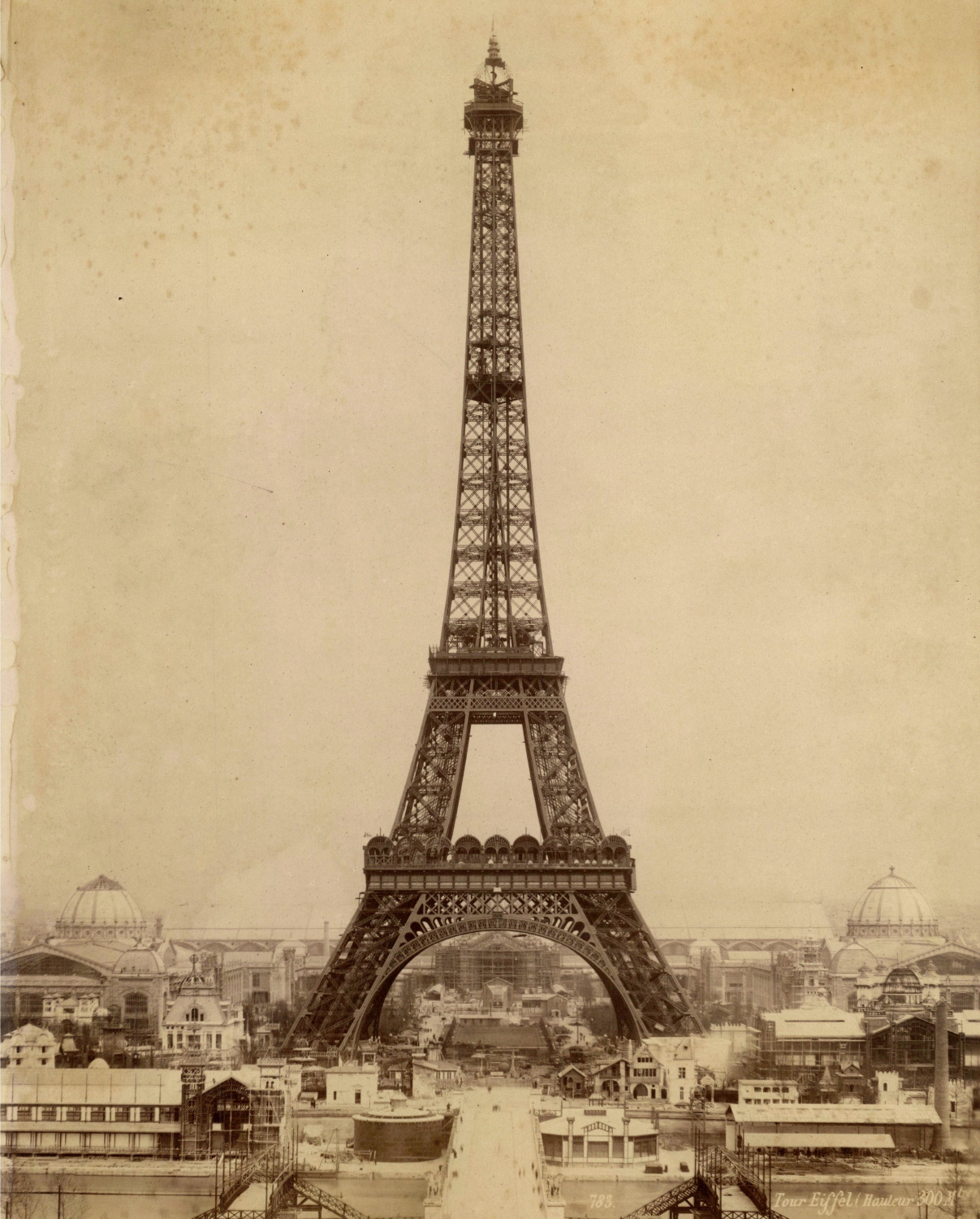 France, Paris, La Tour Eiffel Vintage print, albumin print 28x22.5 Ci