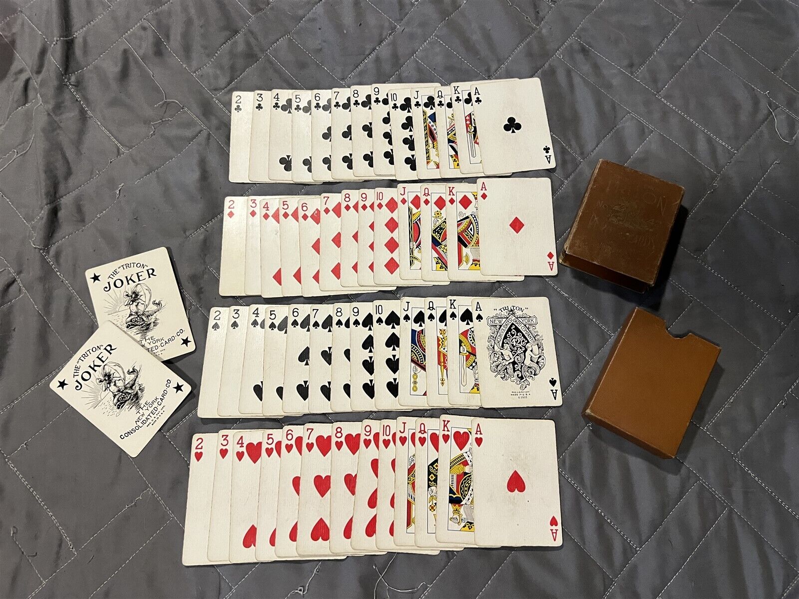 VINTAGE TRITON THE NEW YORK CONSOLIDATED CARD COMPANY PLAYING CARD DECK