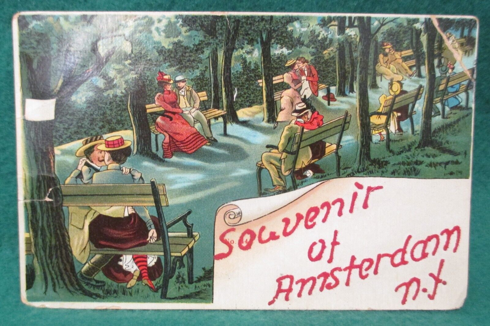 Estate Sale ~ Vintage Postcard - Souvenir of Amsterdam, N.Y.  1910