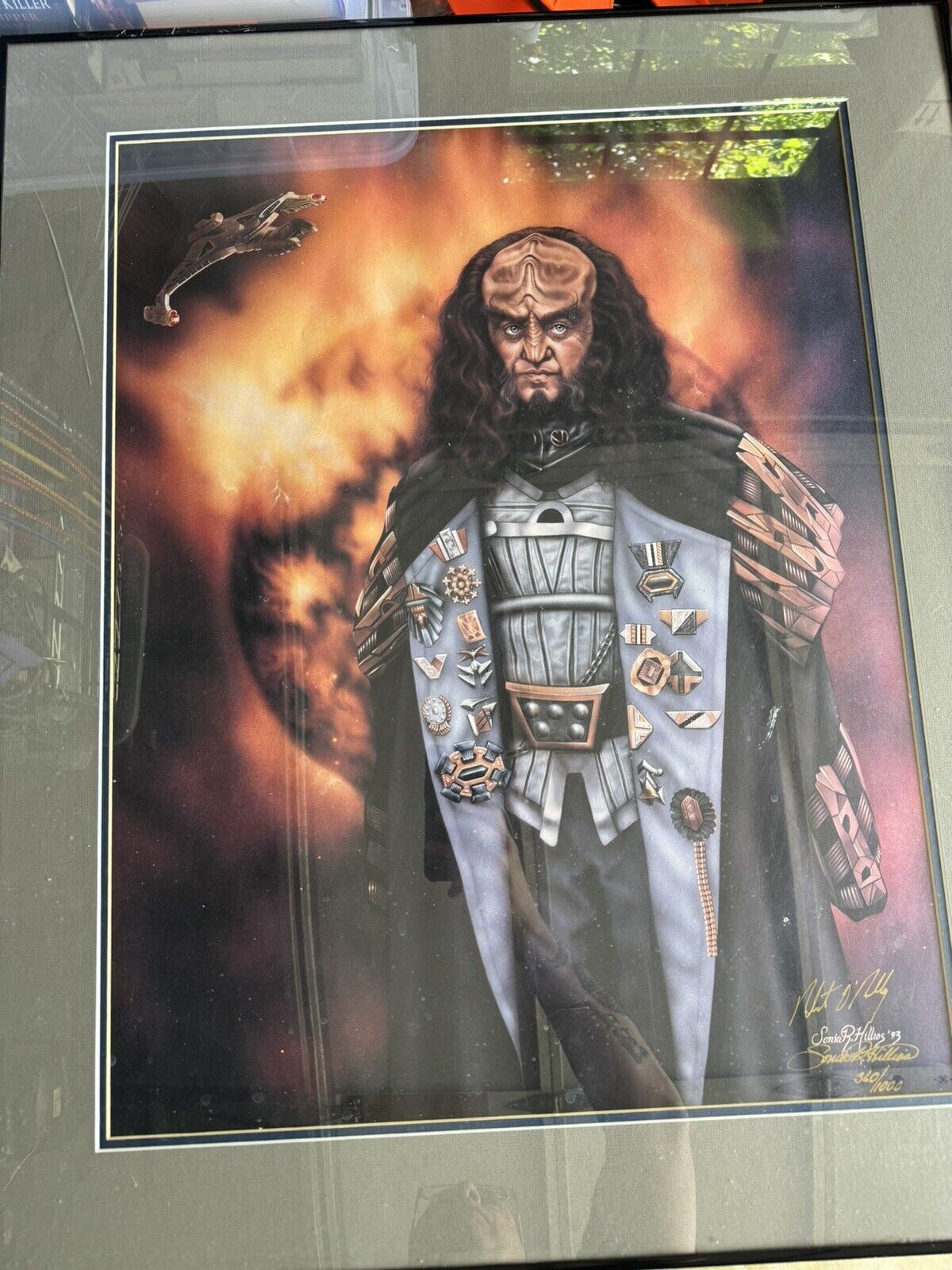 Star Trek lithograph of Gowron Signed by artist & Robert O'Reilly #360 of 1000