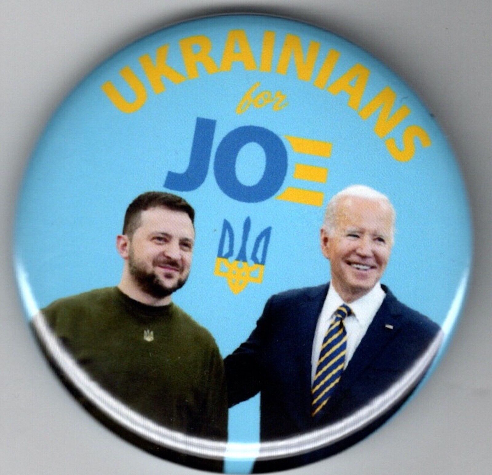 Ukrainians for Joe Biden  President  2024 political campaign button