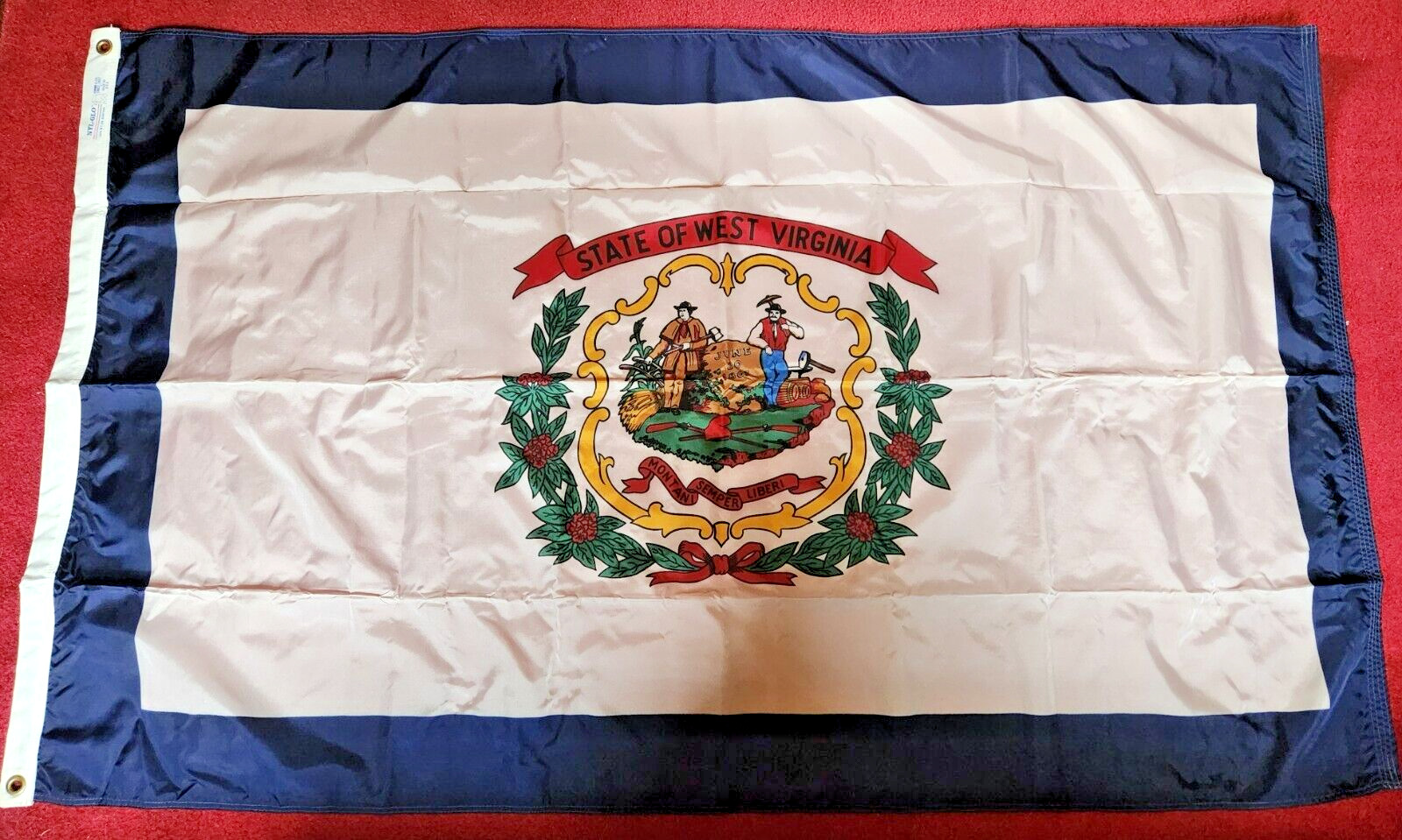 WEST VIRGINIA State Flag 3x5 145860, Vintage 90s, Preowned but New in Box