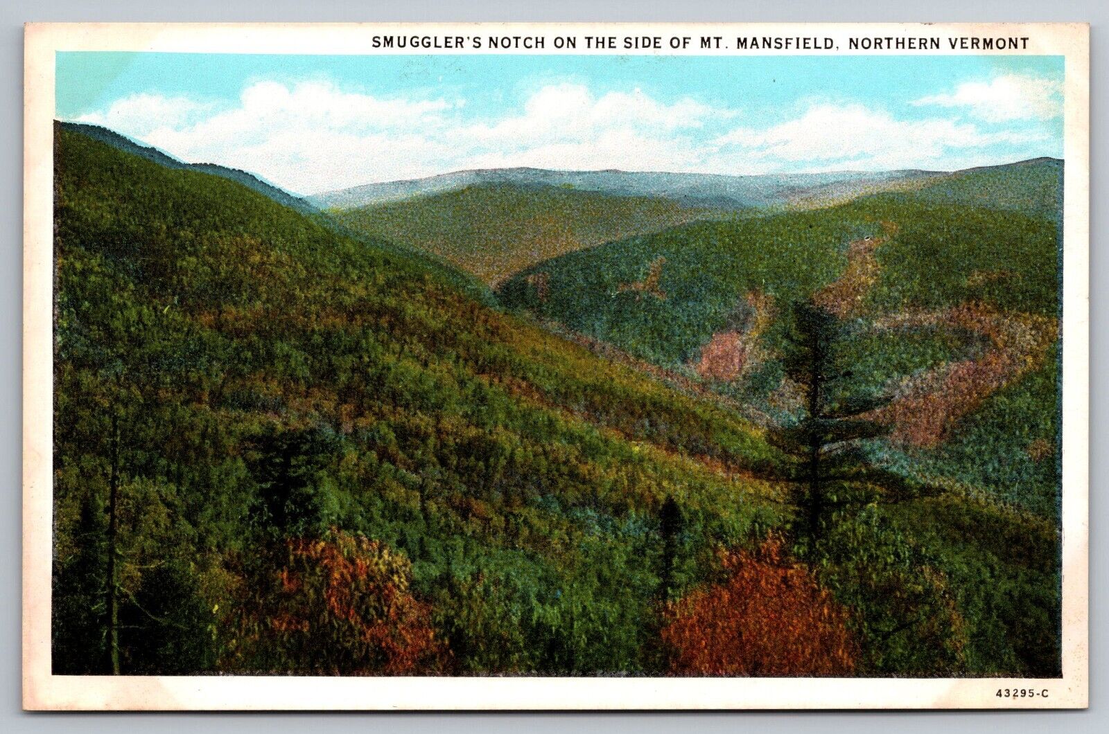 Smuggler\'s Notch on the Side of Mt Mansfield. Vermont Vintage Postcard