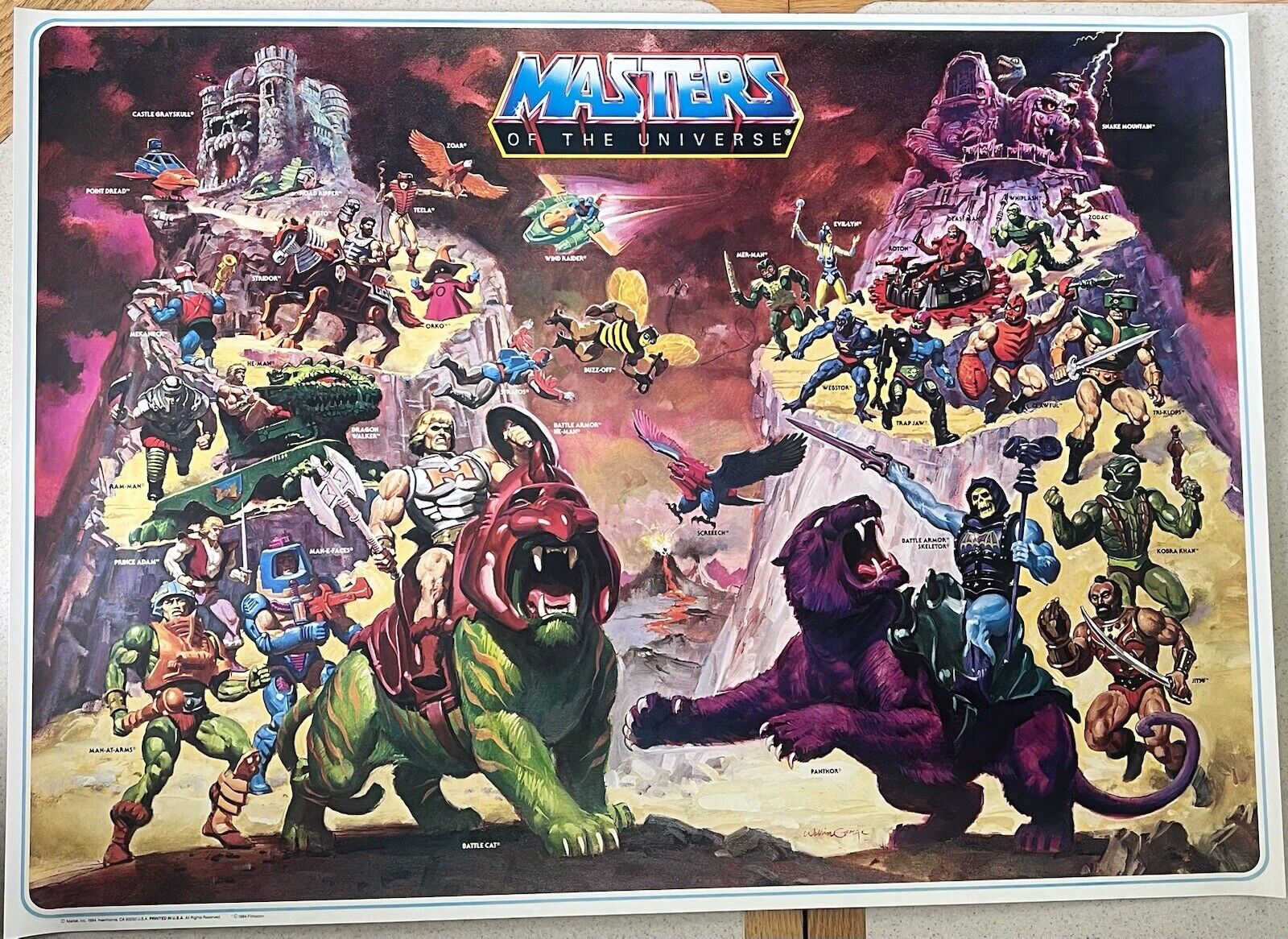 Vintage 1984 He-Man Masters of the Universe POSTER Original MOTU Filmation 