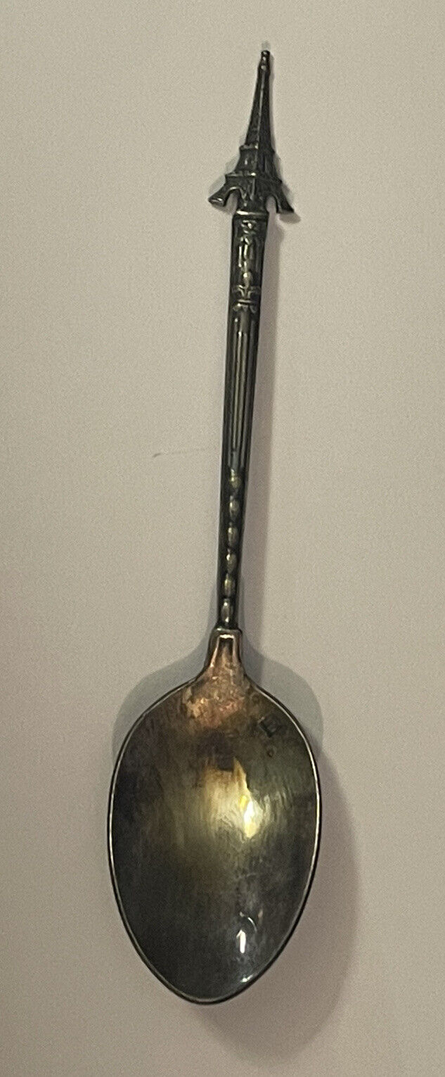 Antique Eiffel Tower Paris Silver Souvenir Spoon JM 4 1/8” - 10 Grams