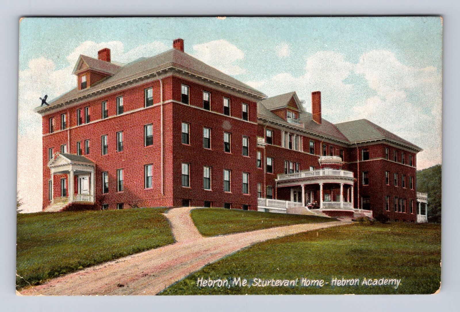 Hebron ME-Maine, Sturtevant Home, Hebron Academy, Antique, Vintage Postcard