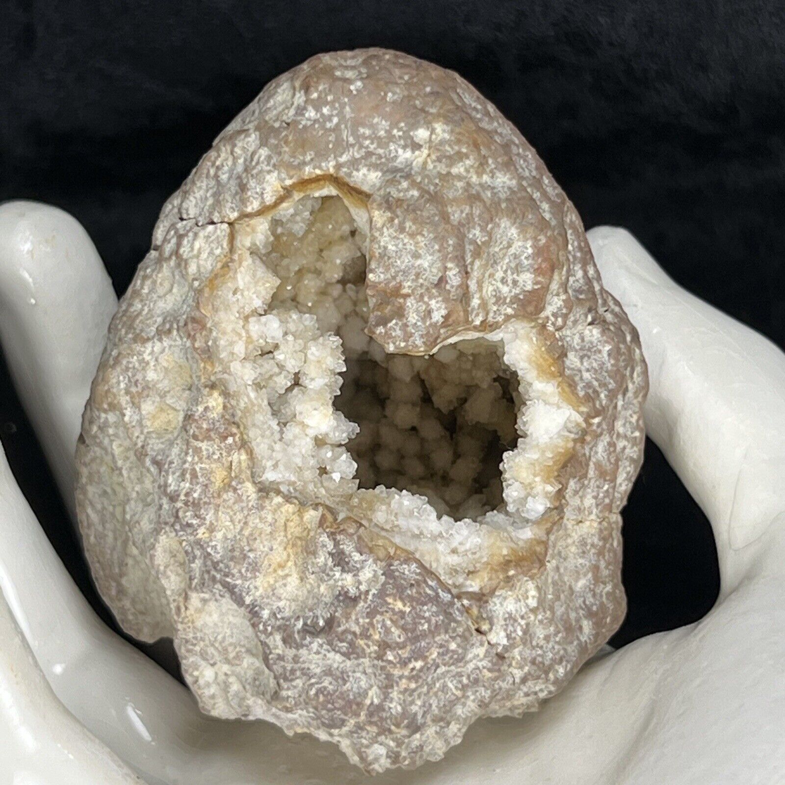 Unique Geode Natural Spirit Milky Quartz Crystal Cluster Rough Mineral Specimen