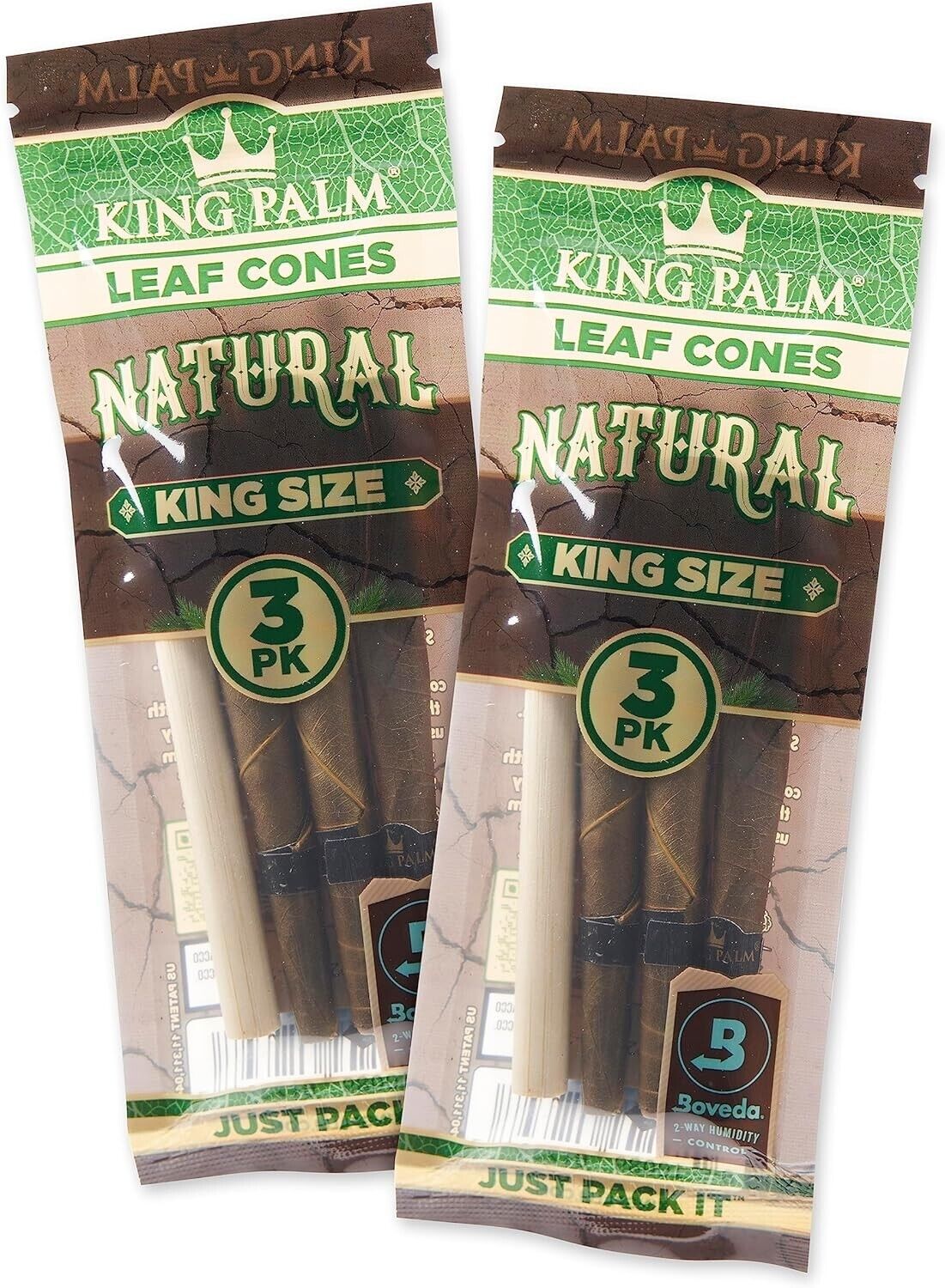 King Palm | King Size | Natural | Palm Leaf Rolls | 2 Packs of 3 Each = 6 Rolls